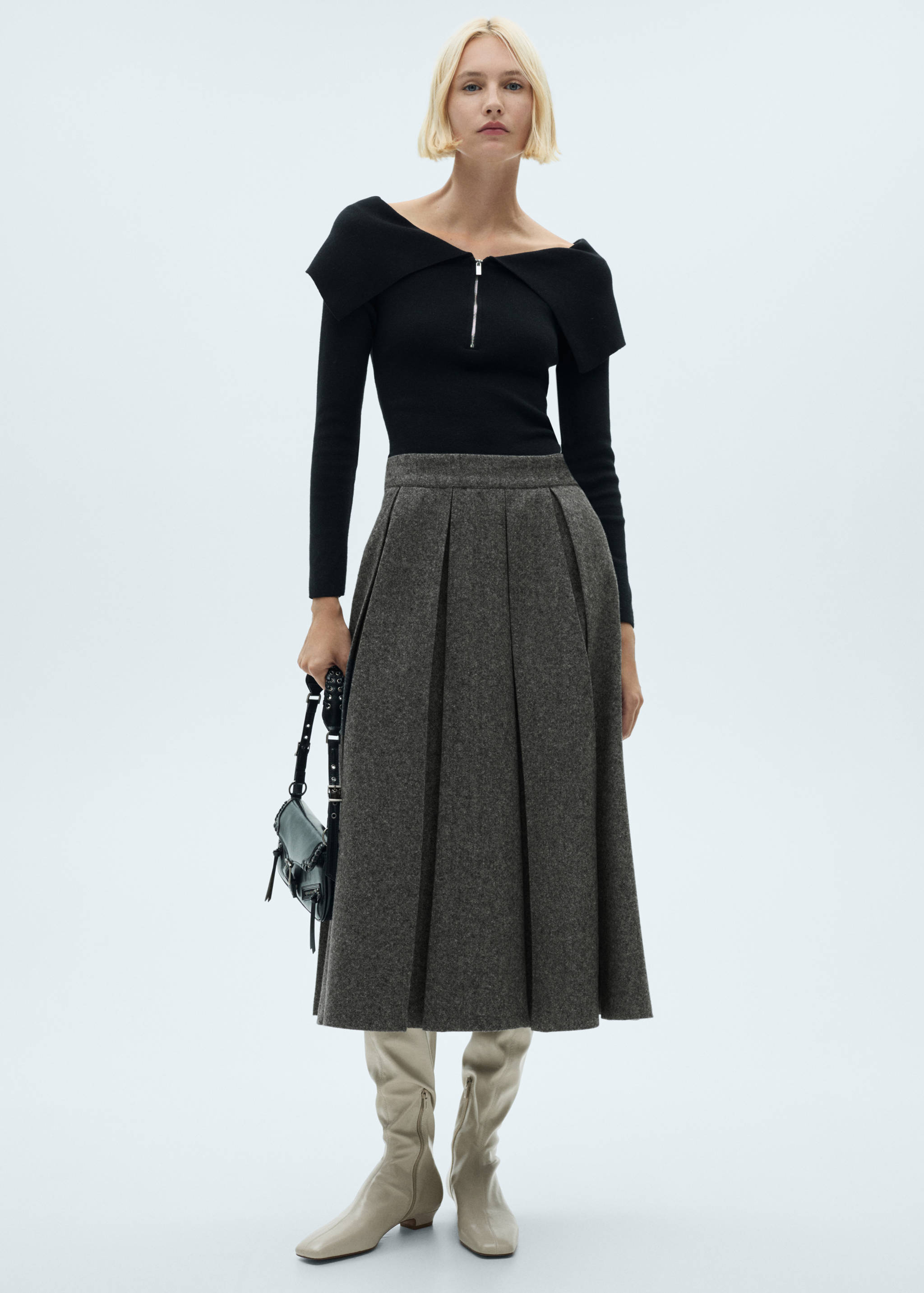 Marbled wool pleated skirt - Details of the article 2