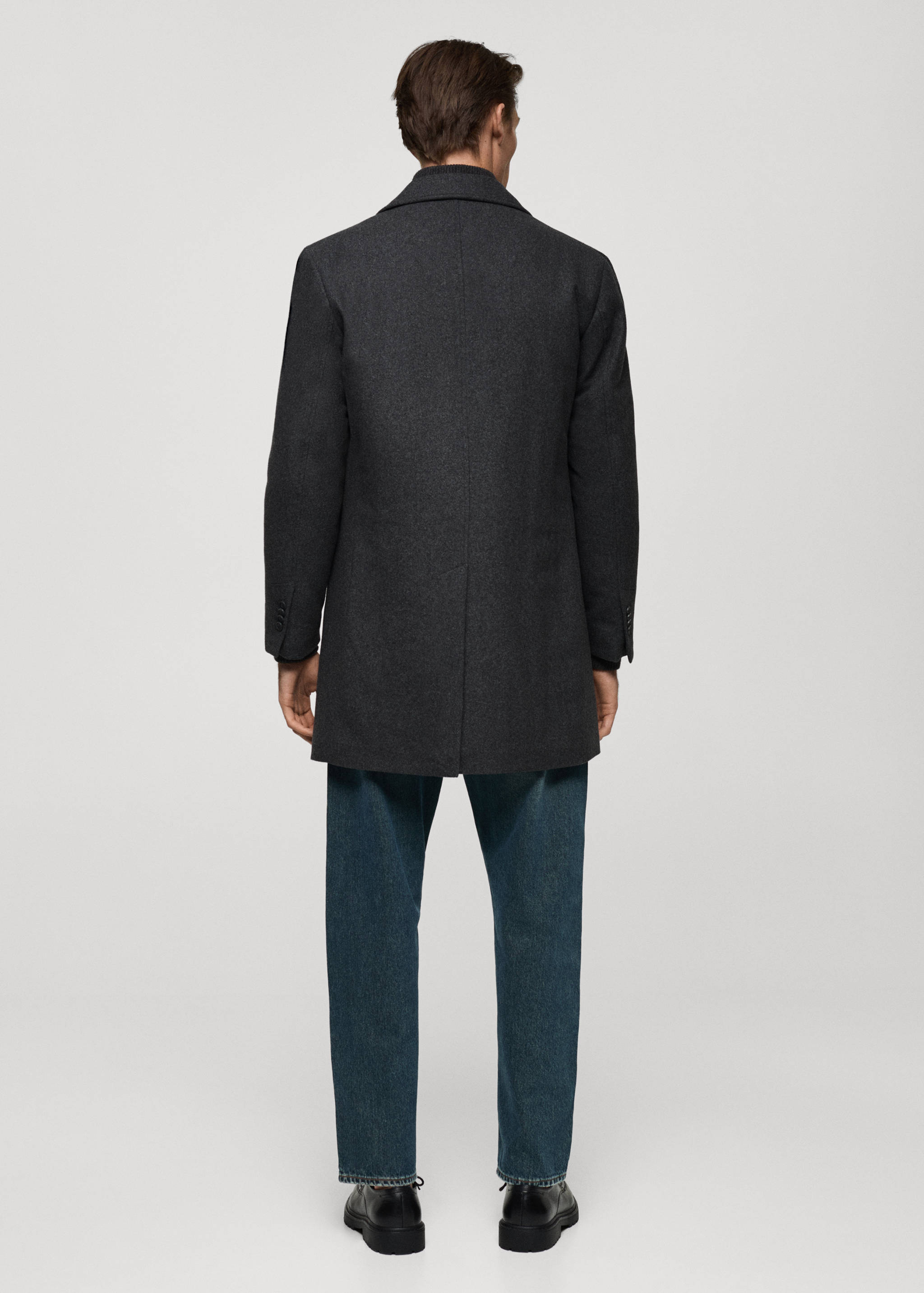 常规版型绗缝羊毛大衣 - null