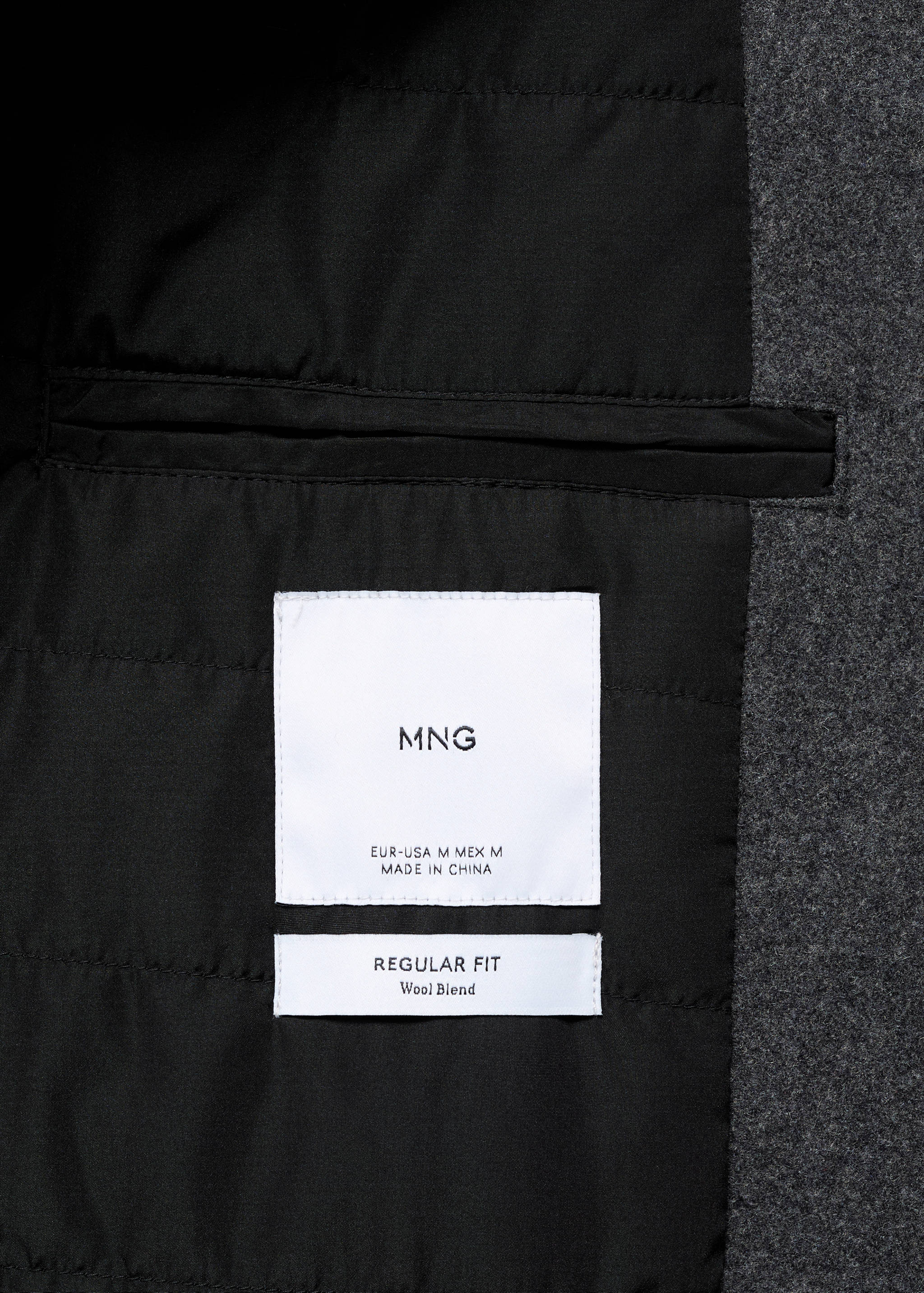 常规版型绗缝羊毛大衣 - null