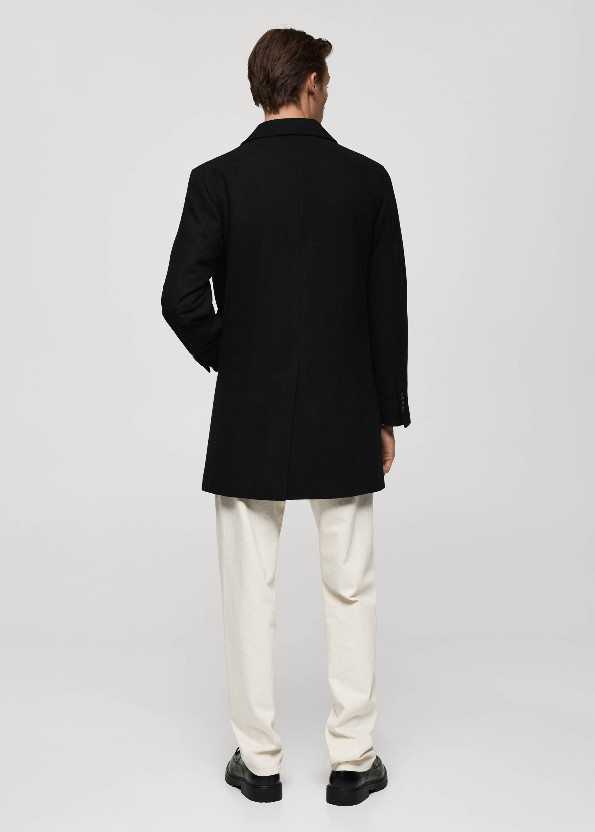 常规版型绗缝羊毛大衣 - null