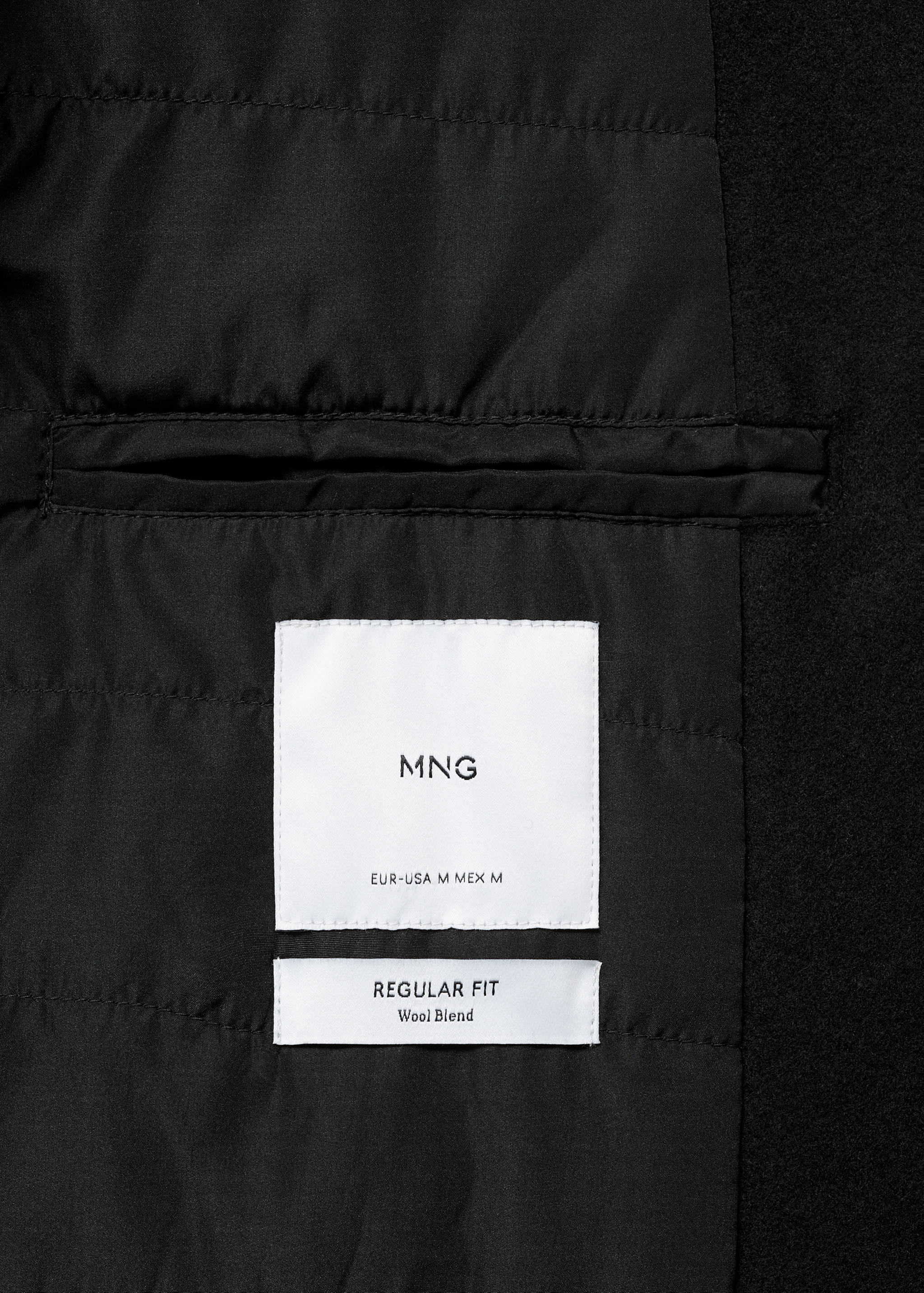 常规版型绗缝羊毛大衣 - null