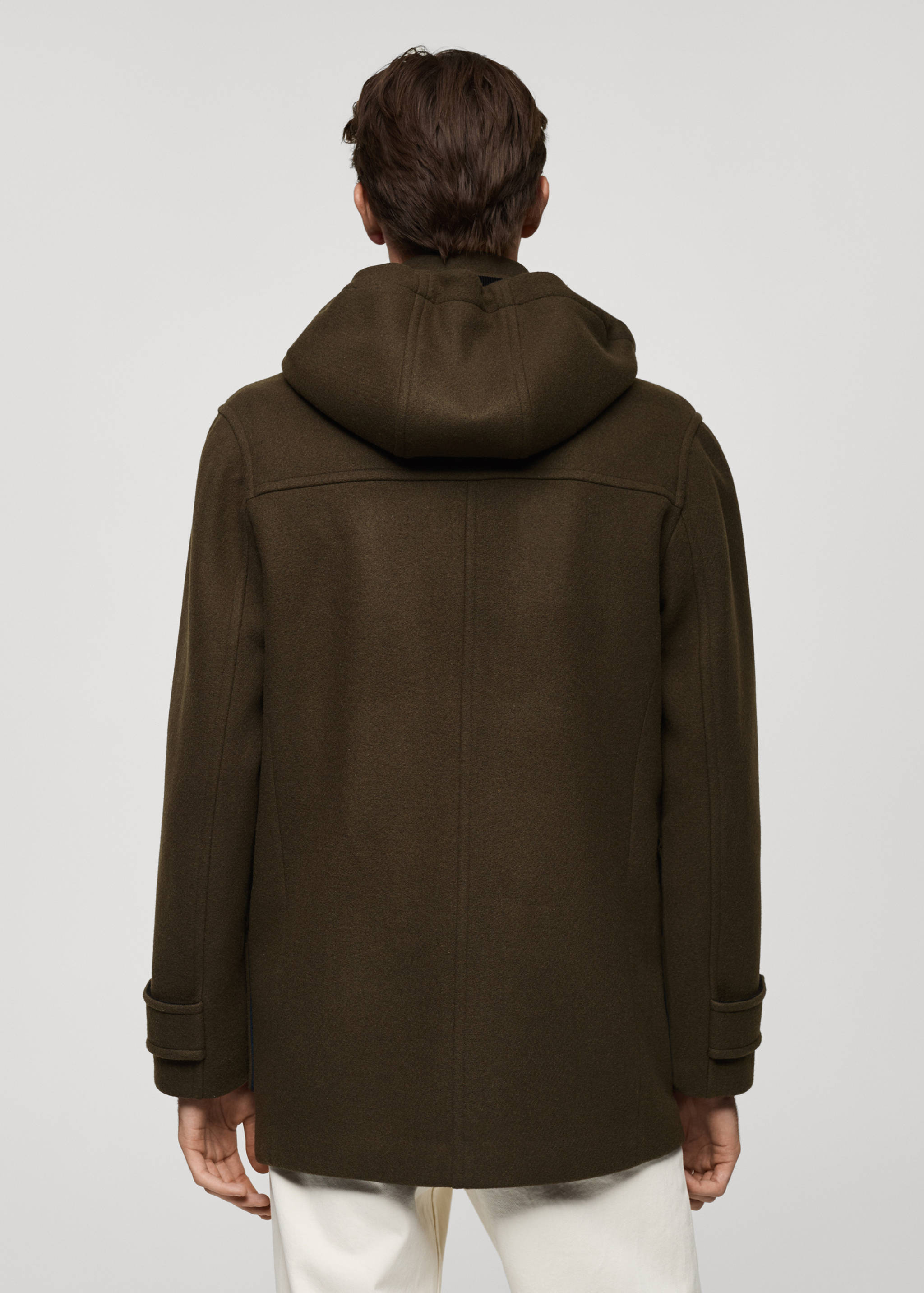 Detachable hood wool coat - Reverse of the article