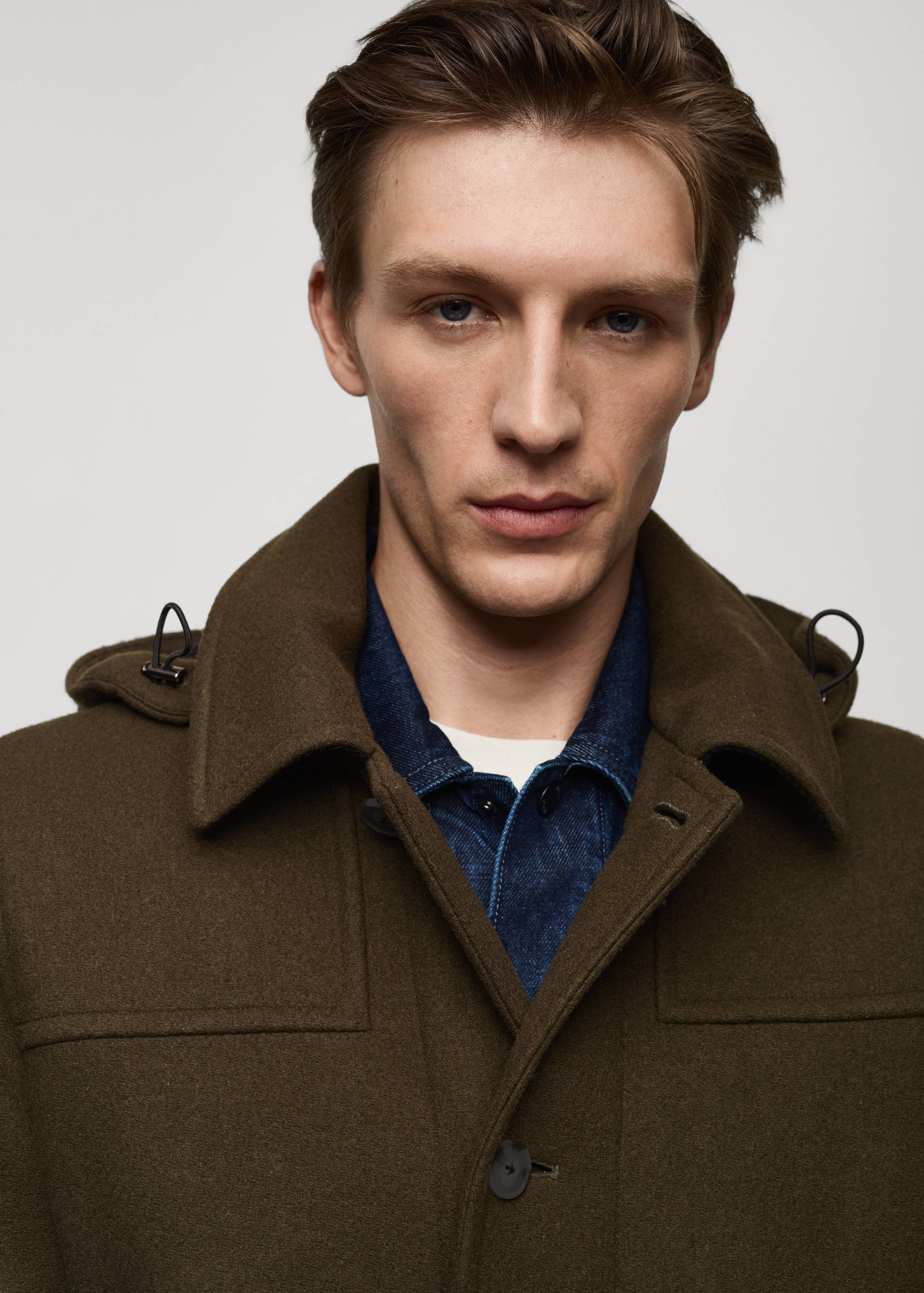 Detachable hood wool coat - Details of the article 1