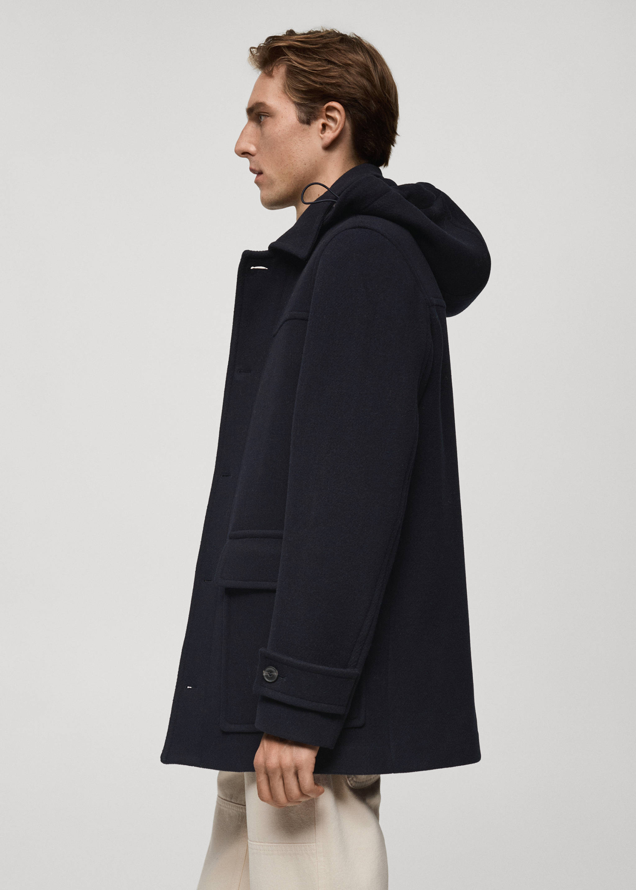 Detachable hood wool coat - Details of the article 2
