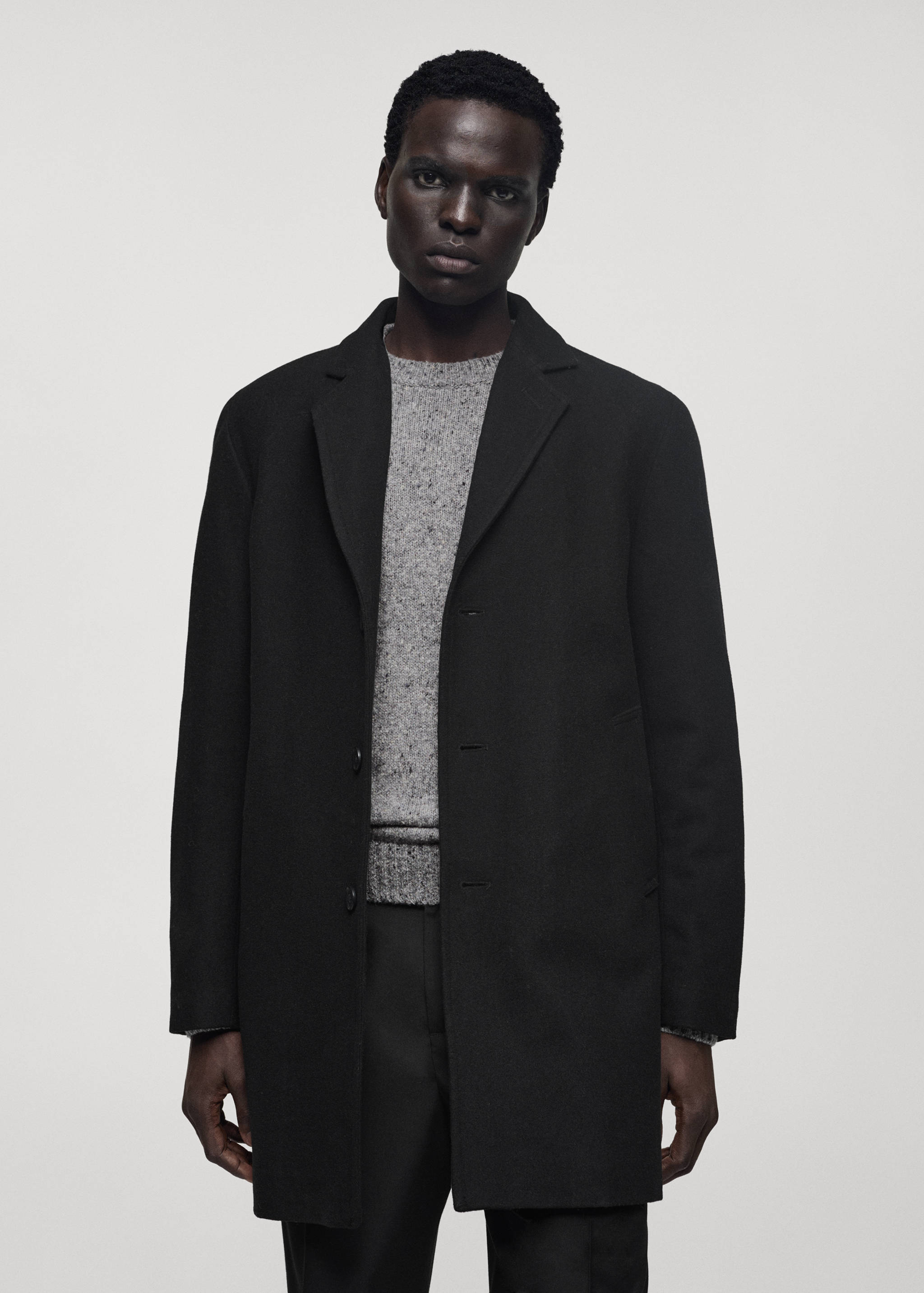 Wool coat with quilted interior hood - Details of the article 6