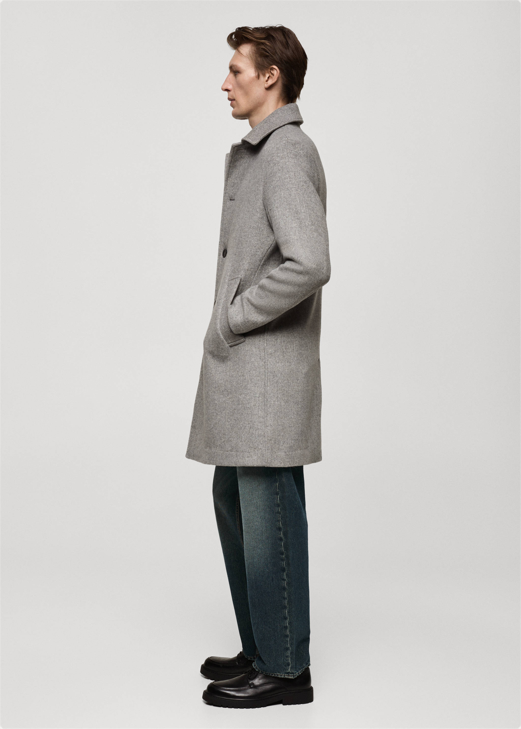 Regular-fit herringbone wool coat - Details of the article 6