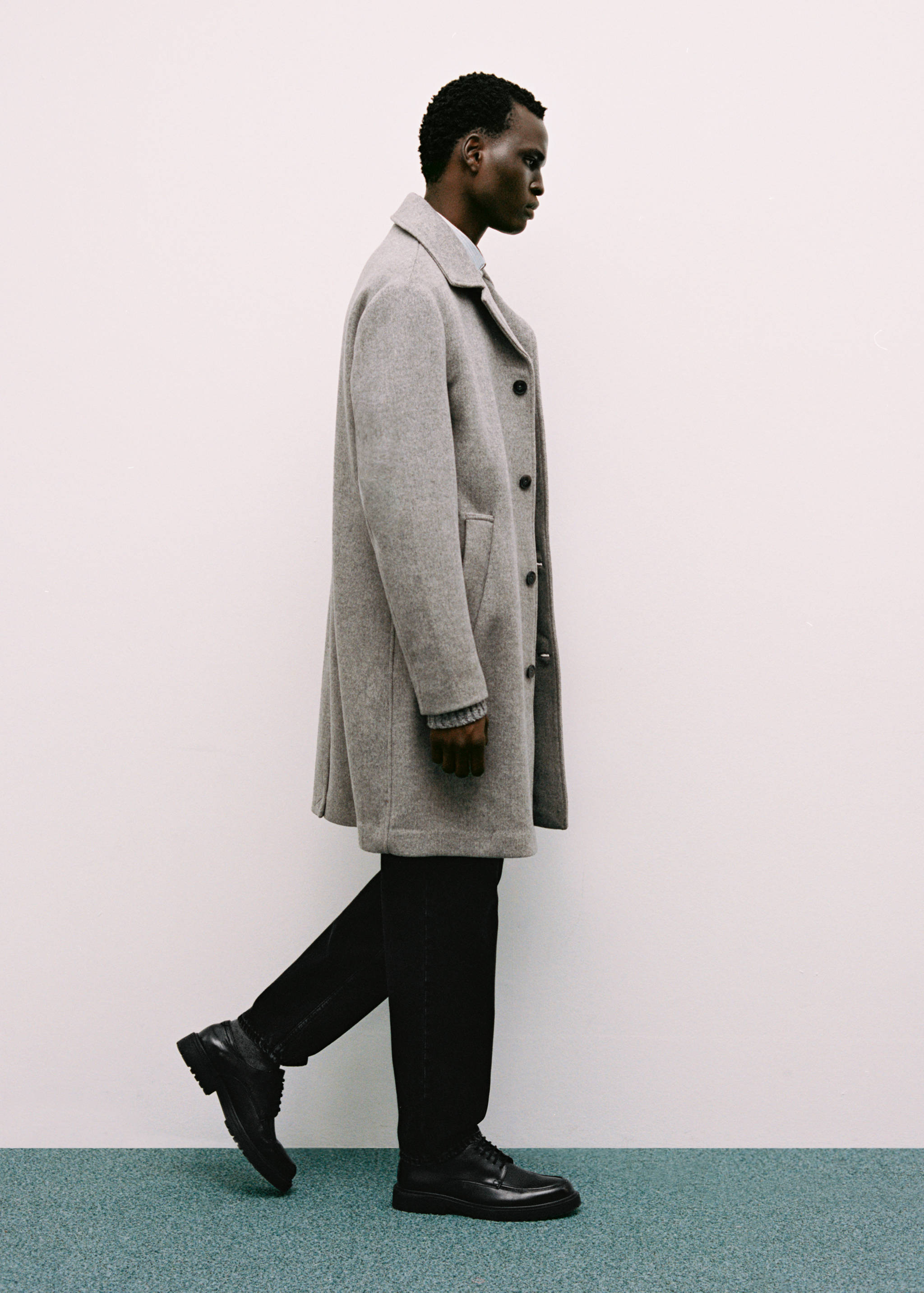 Regular-fit herringbone wool coat - Details of the article 5