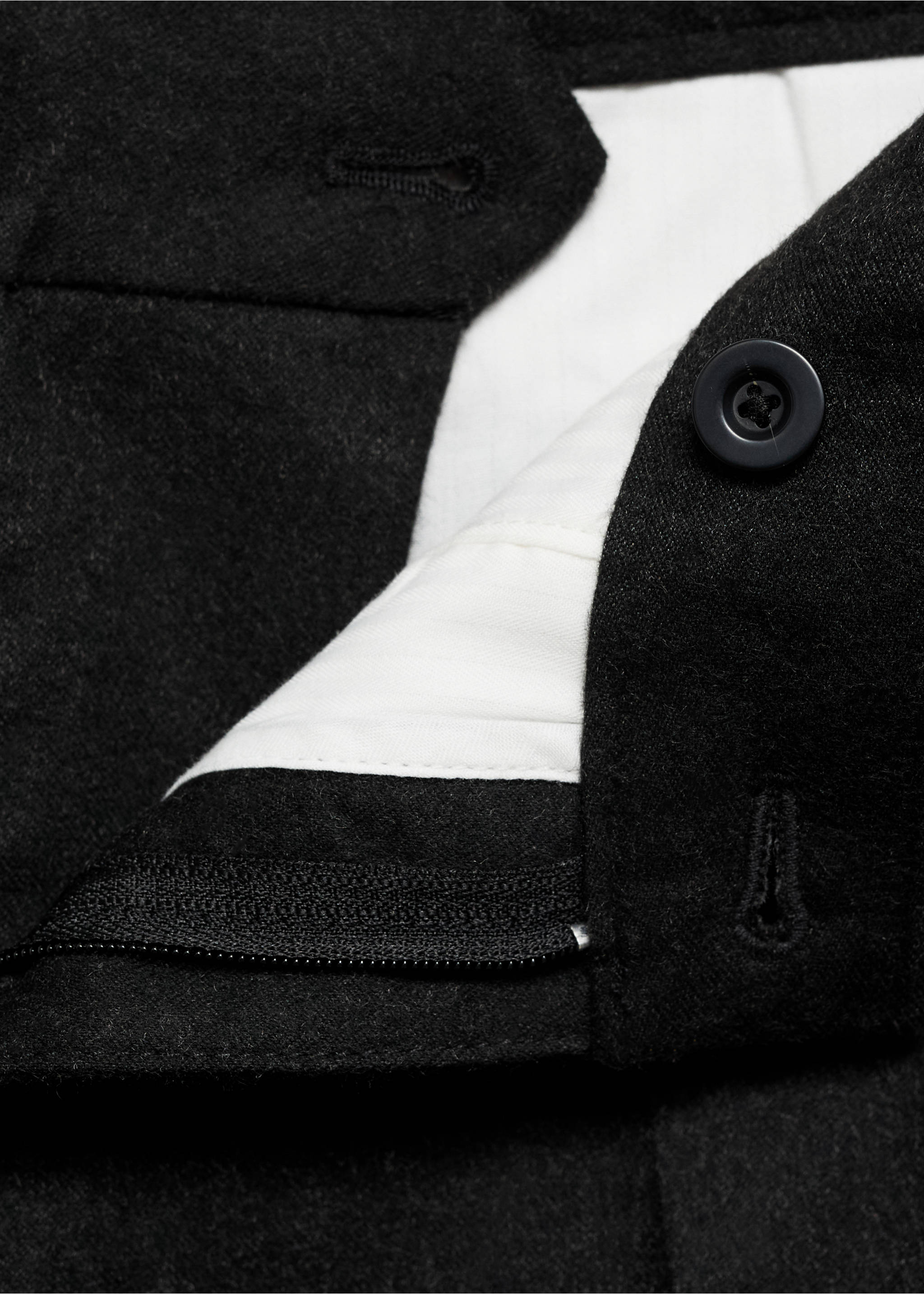Flannel cargo trousers - Details of the article 0, Dark Heather Grey. Ref: 77027920-00.