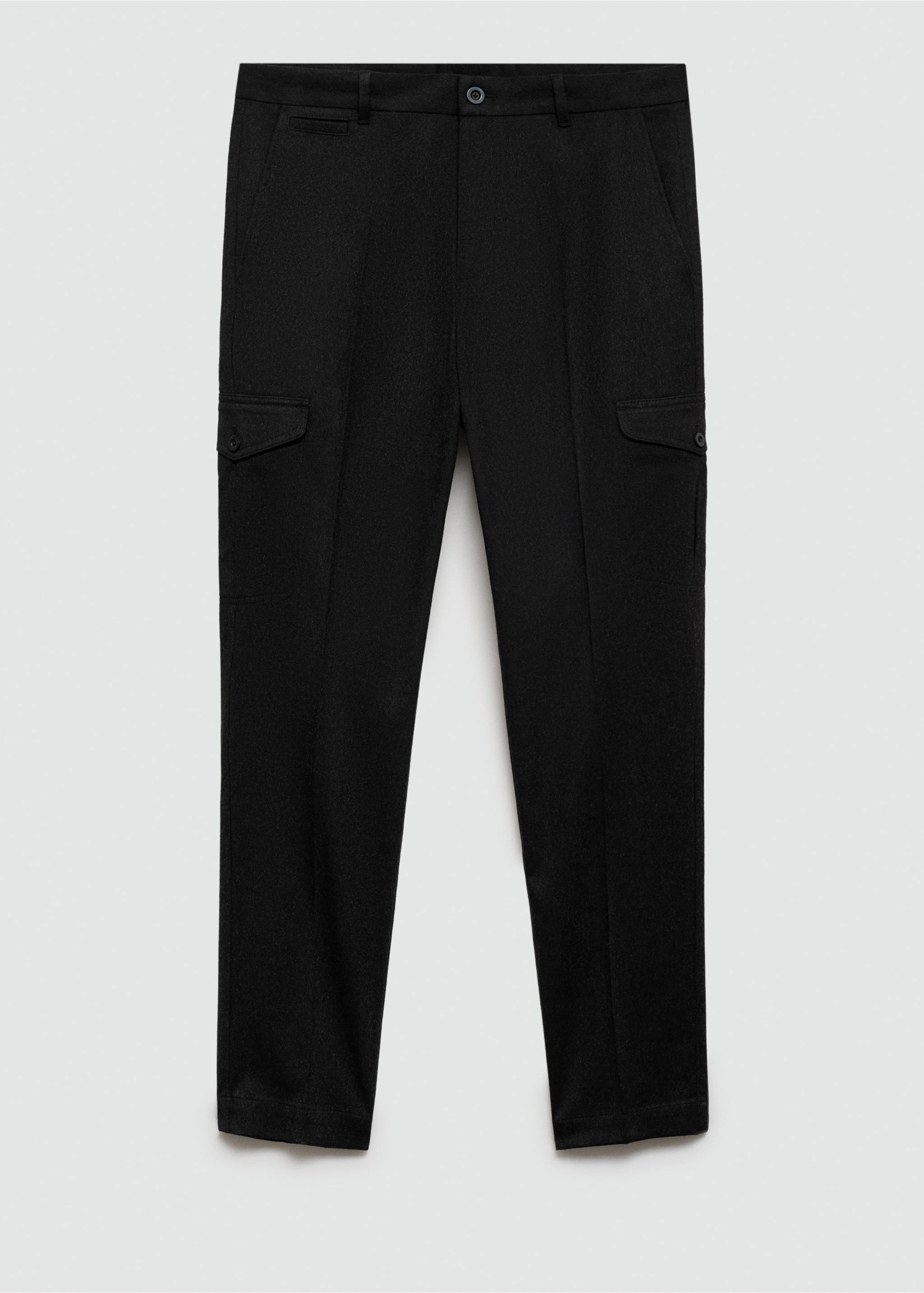 Flannel cargo trousers - Article without model, Dark Heather Grey. Ref: 77027920-00.