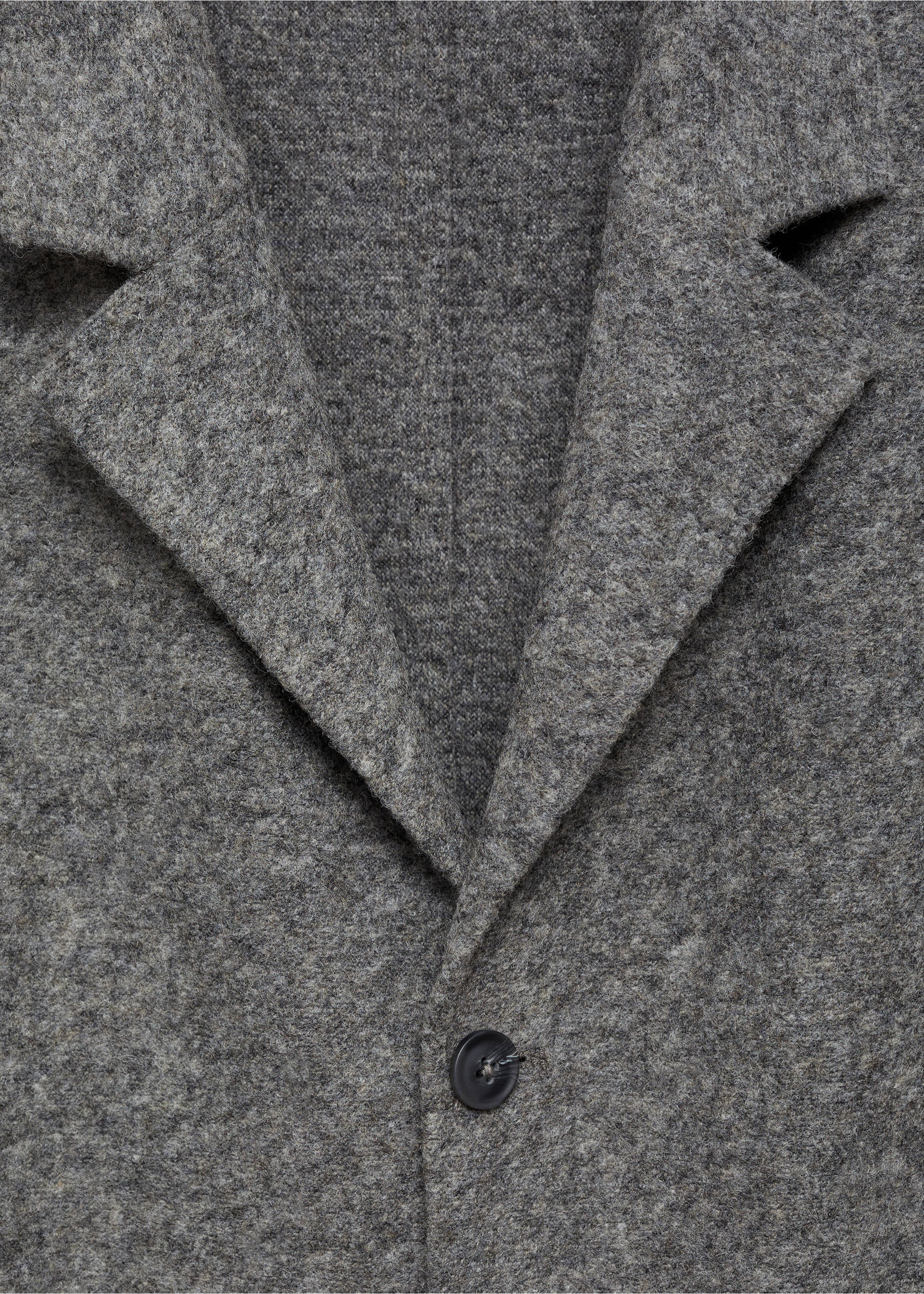 Пестрый пиджак slim fit из шерсти - Деталь изделия 8, Серый. Ref: 77027921-00.