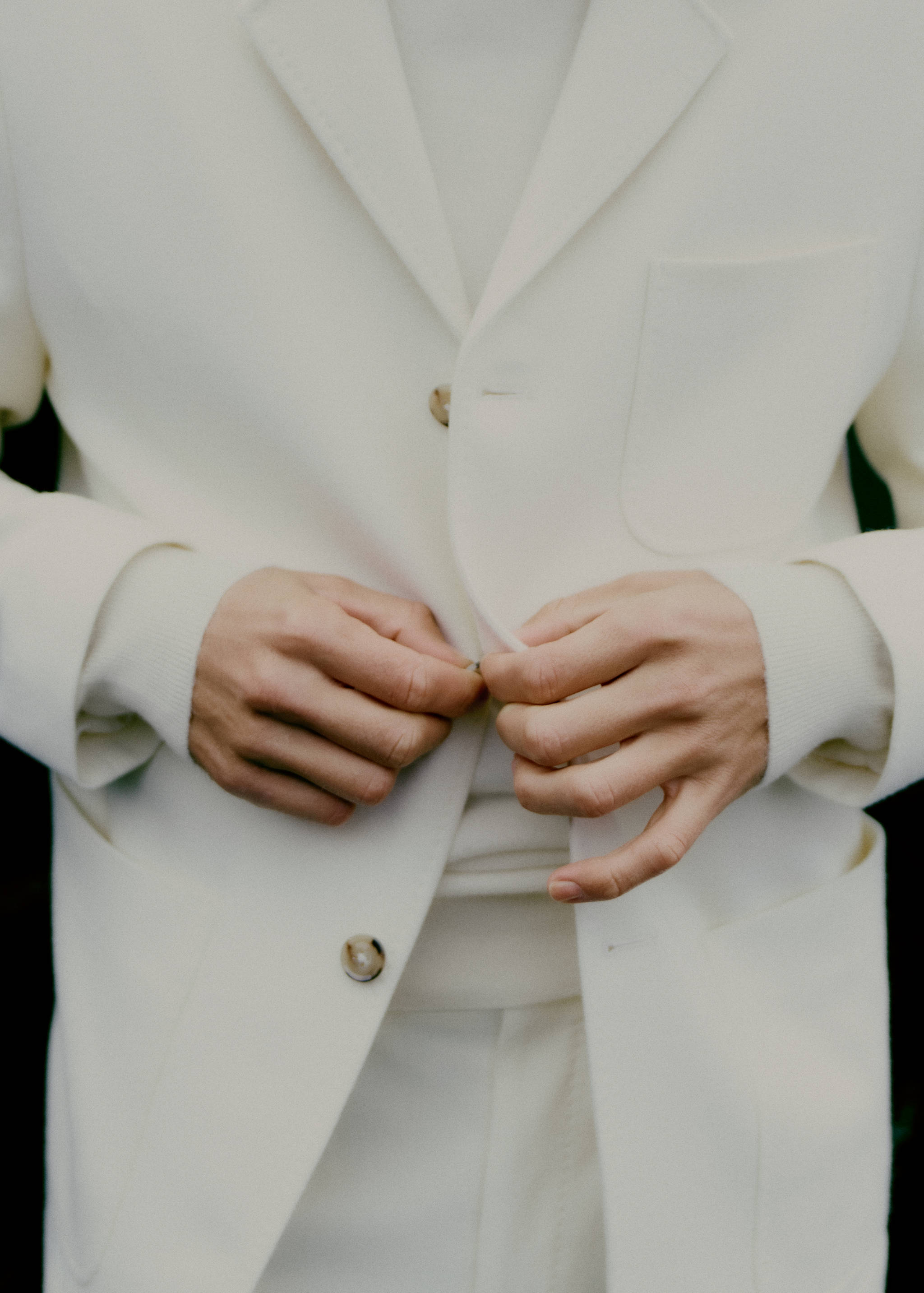 意大利纯羊毛法兰绒西装外套 - null