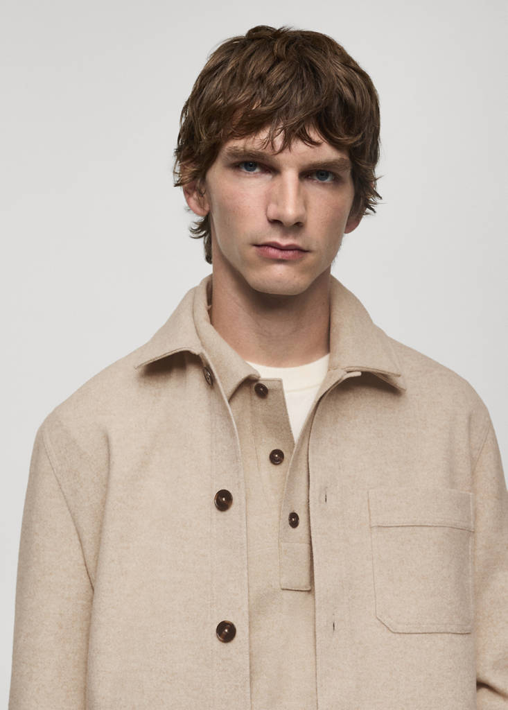 Regular fit sweatshirt-fabric polo shirt — Sand