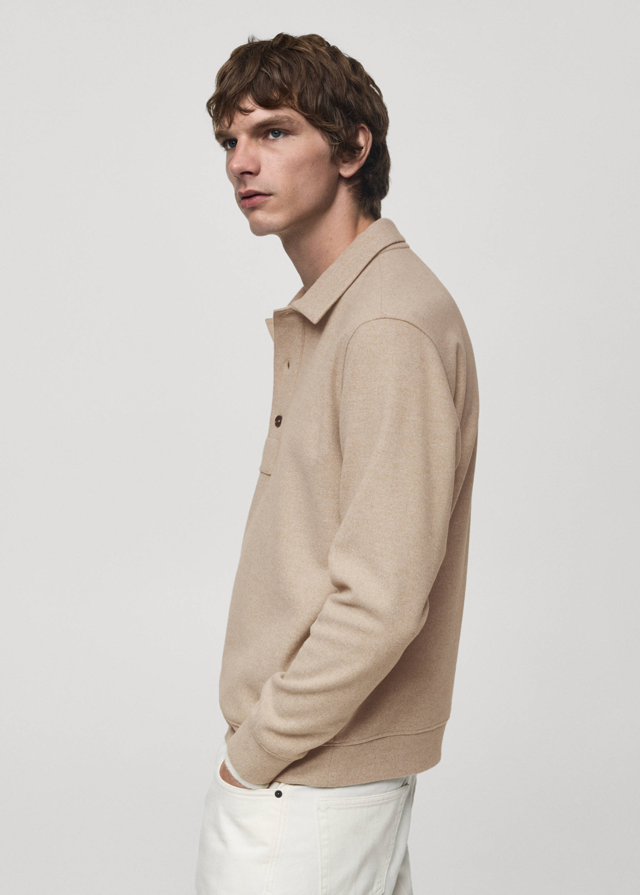 قميص بولو بقصة منتظمة من القماش - تفاصيل المنتج 2