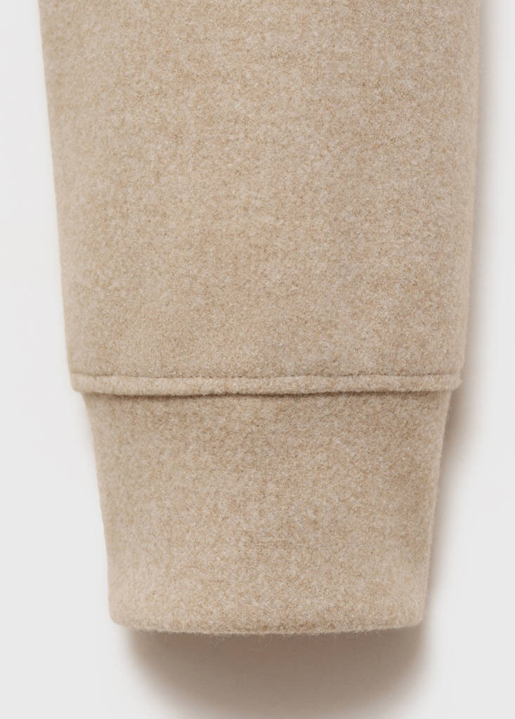 Regular fit sweatshirt-fabric polo shirt — Sand