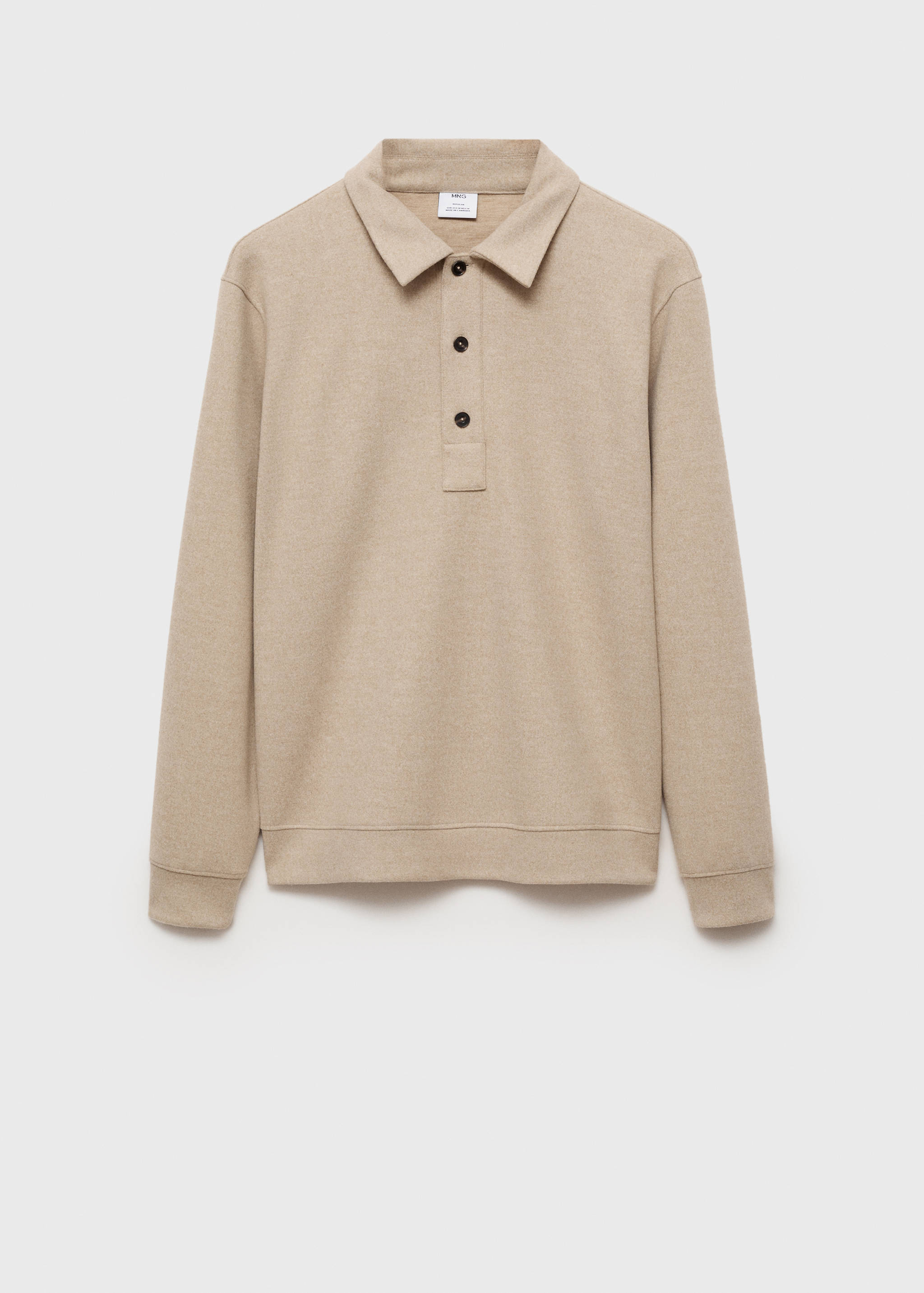 Regular fit sweatshirt-fabric polo shirt - Article without model