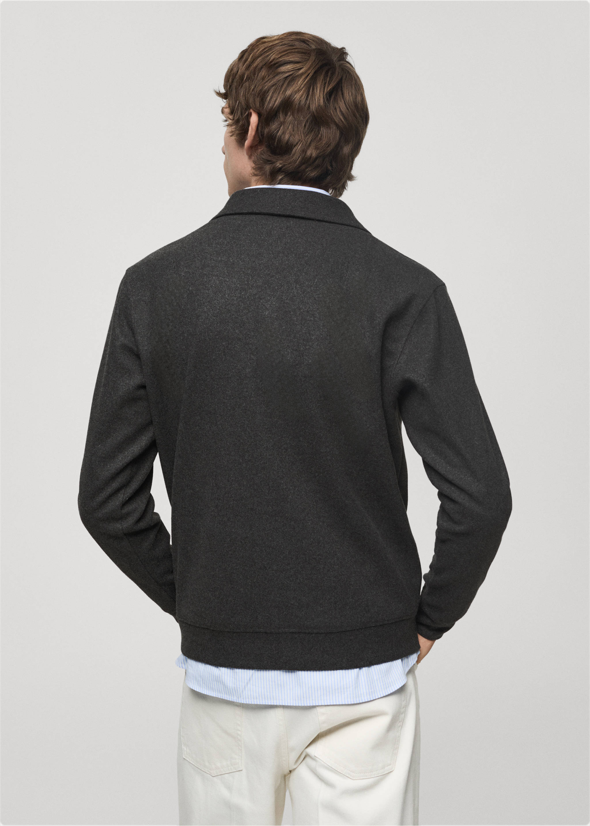Polo regular fit tejido sudadera - Reverso del artículo, Gris antracita. Ref: 77027925-00.