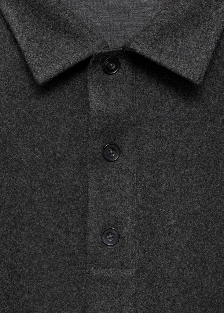 Regular fit sweatshirt-fabric polo shirt — Charcoal