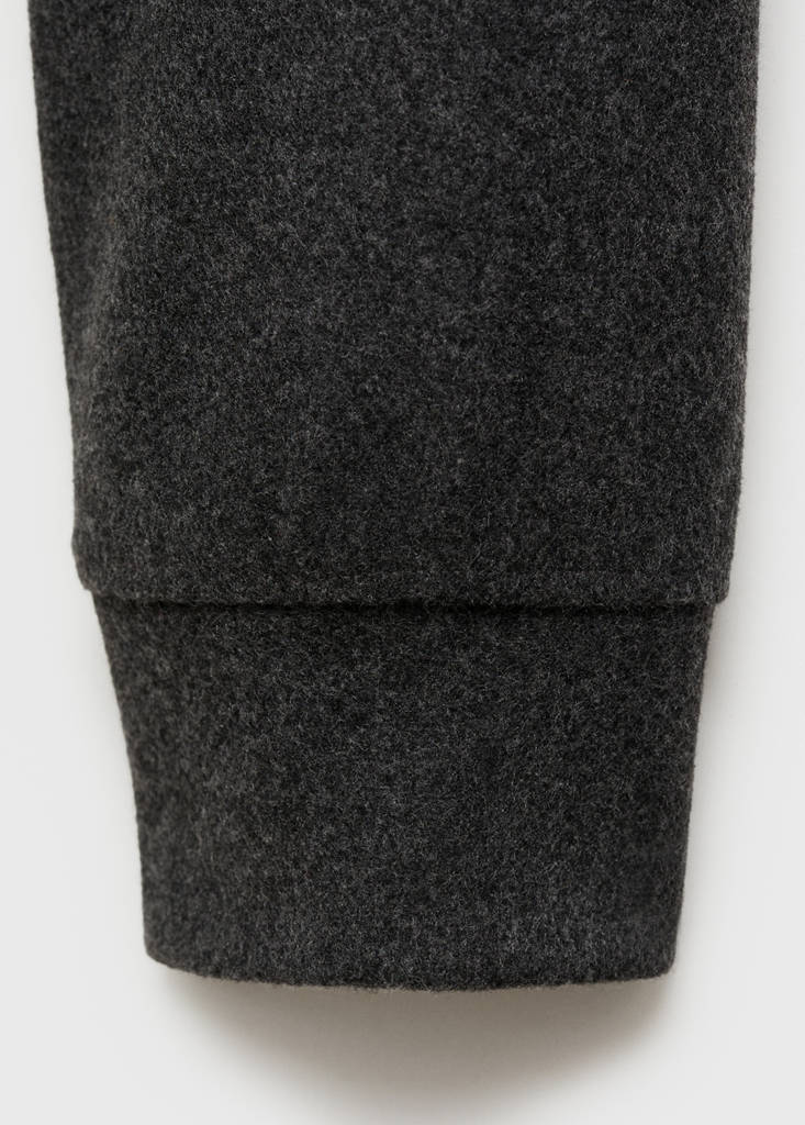Regular fit sweatshirt-fabric polo shirt — Charcoal