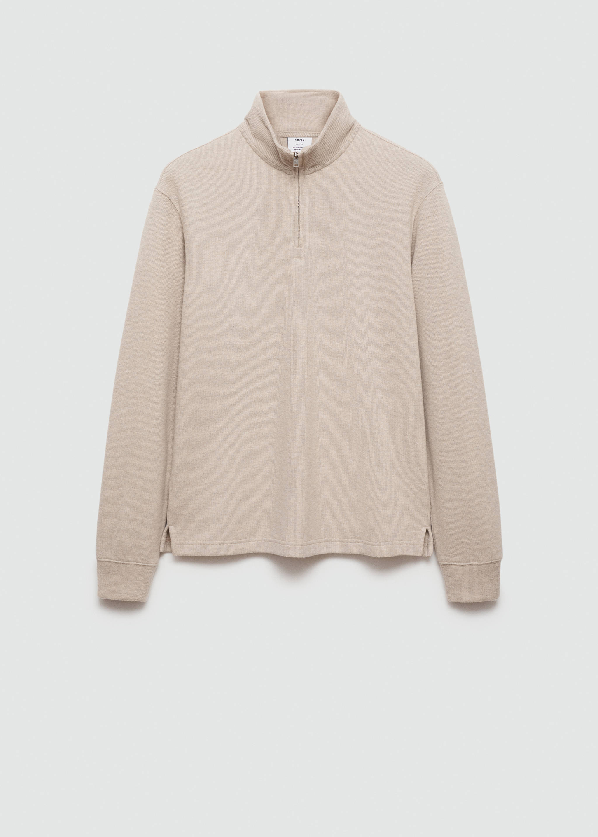 Sweat-shirt maille côtelée col cheminée - Article sans modèle