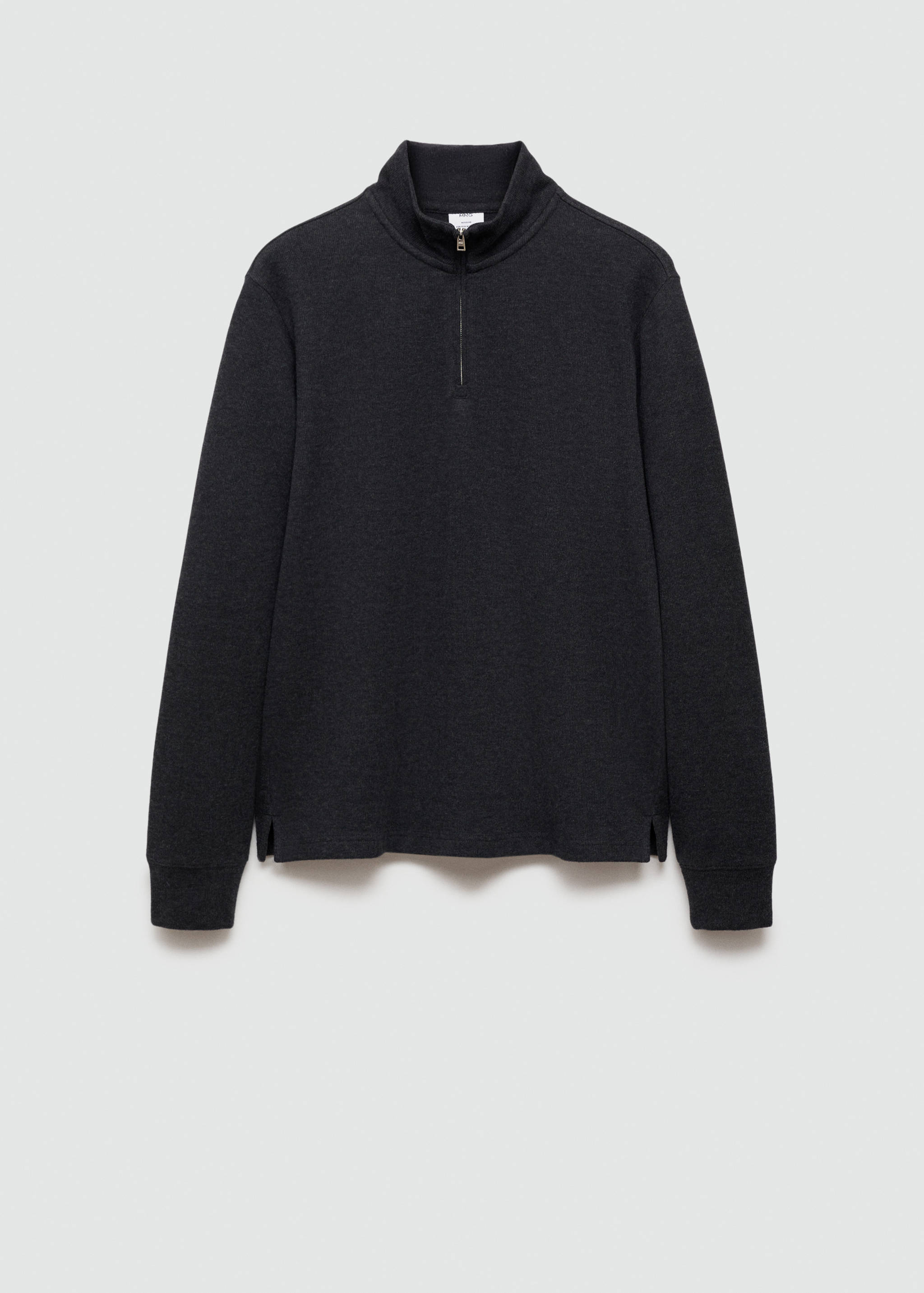 Sweat-shirt maille côtelée col cheminée - Article sans modèle