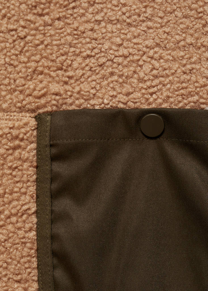 Sherpa sweatshirt with pocket — Medium Brown