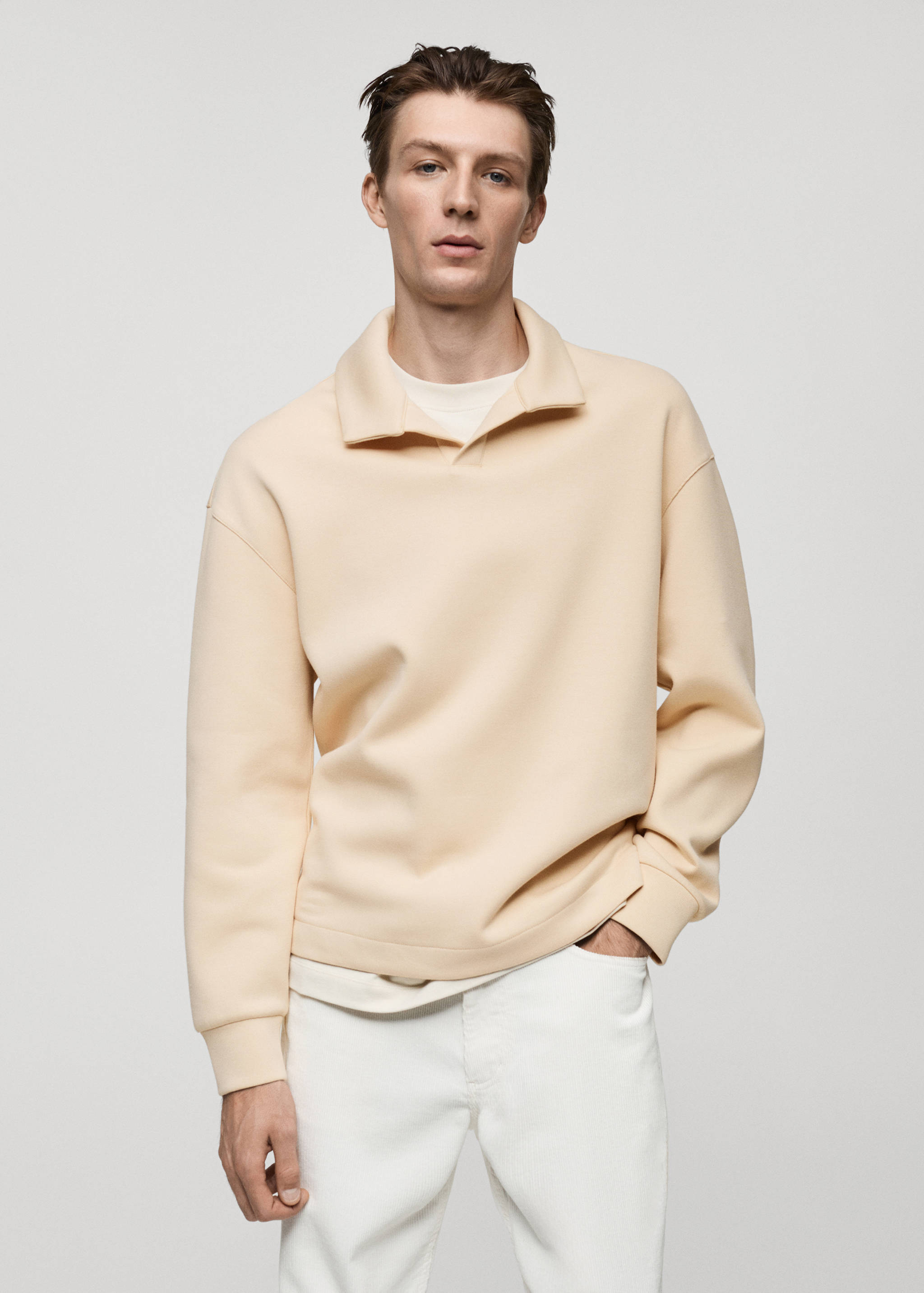Relaxed-fit polo sweatshirt - Medium plane