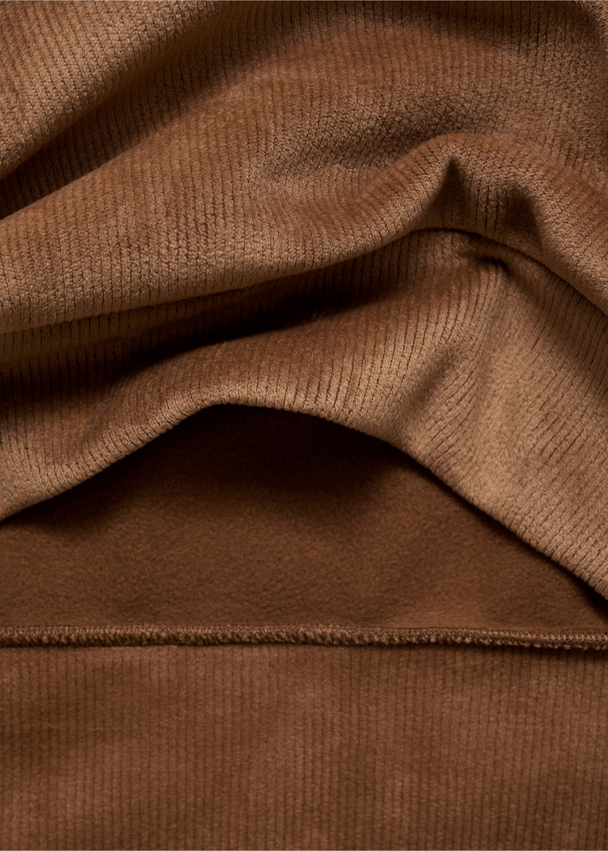Corduroy hooded sweatshirt - Details of the article 0, Tobacco Brown. Ref: 77027929-00.