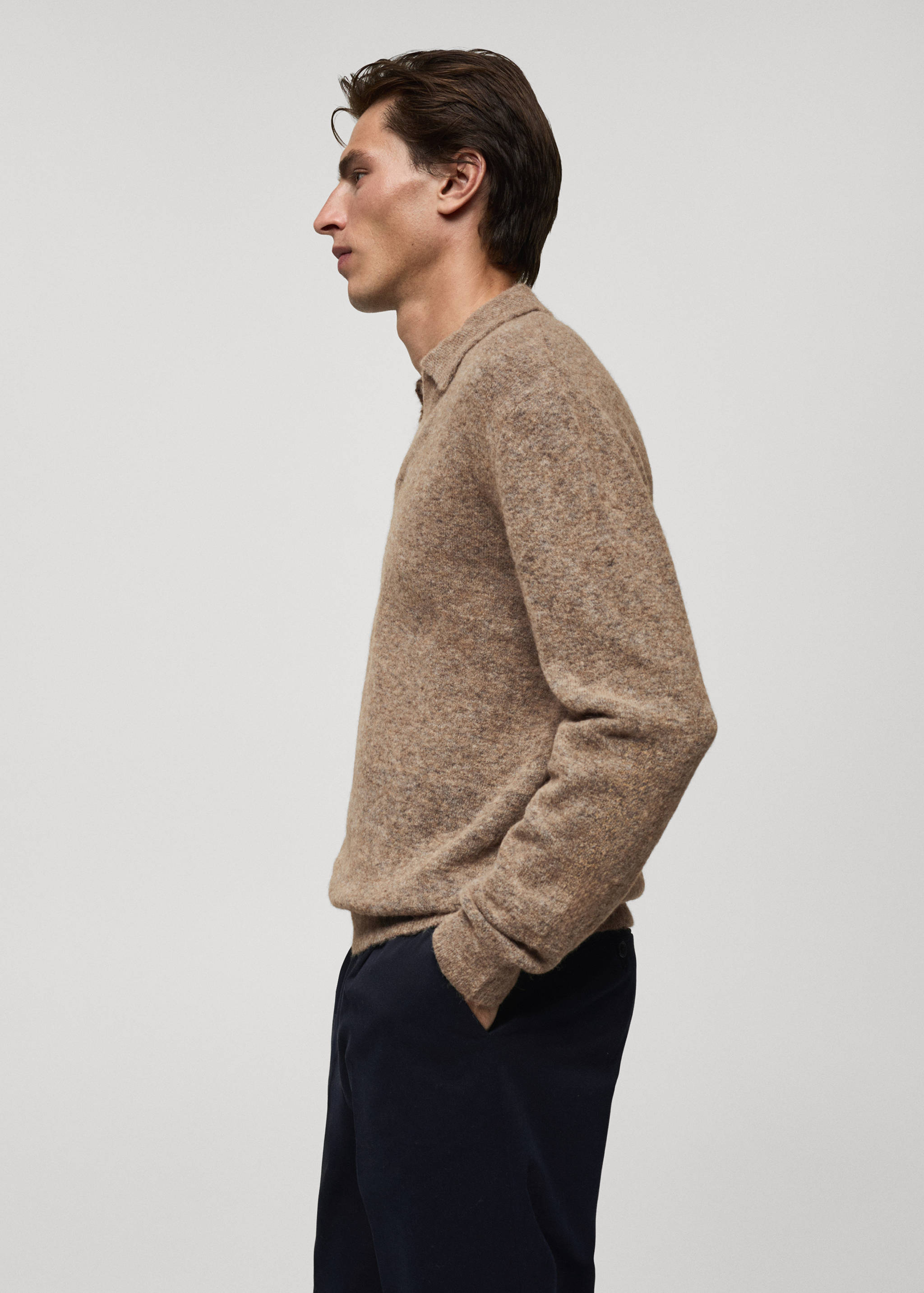 Alpaca and wool-blend polo sweater - Details of the article 2