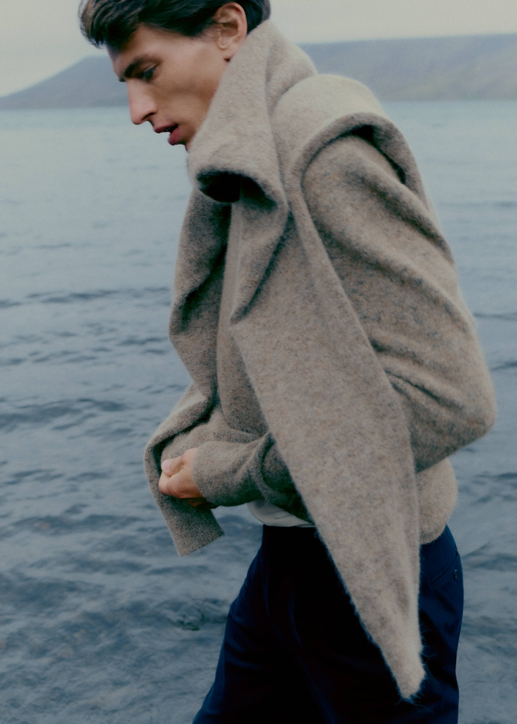 羊驼毛羊毛混纺Polo衫 - null