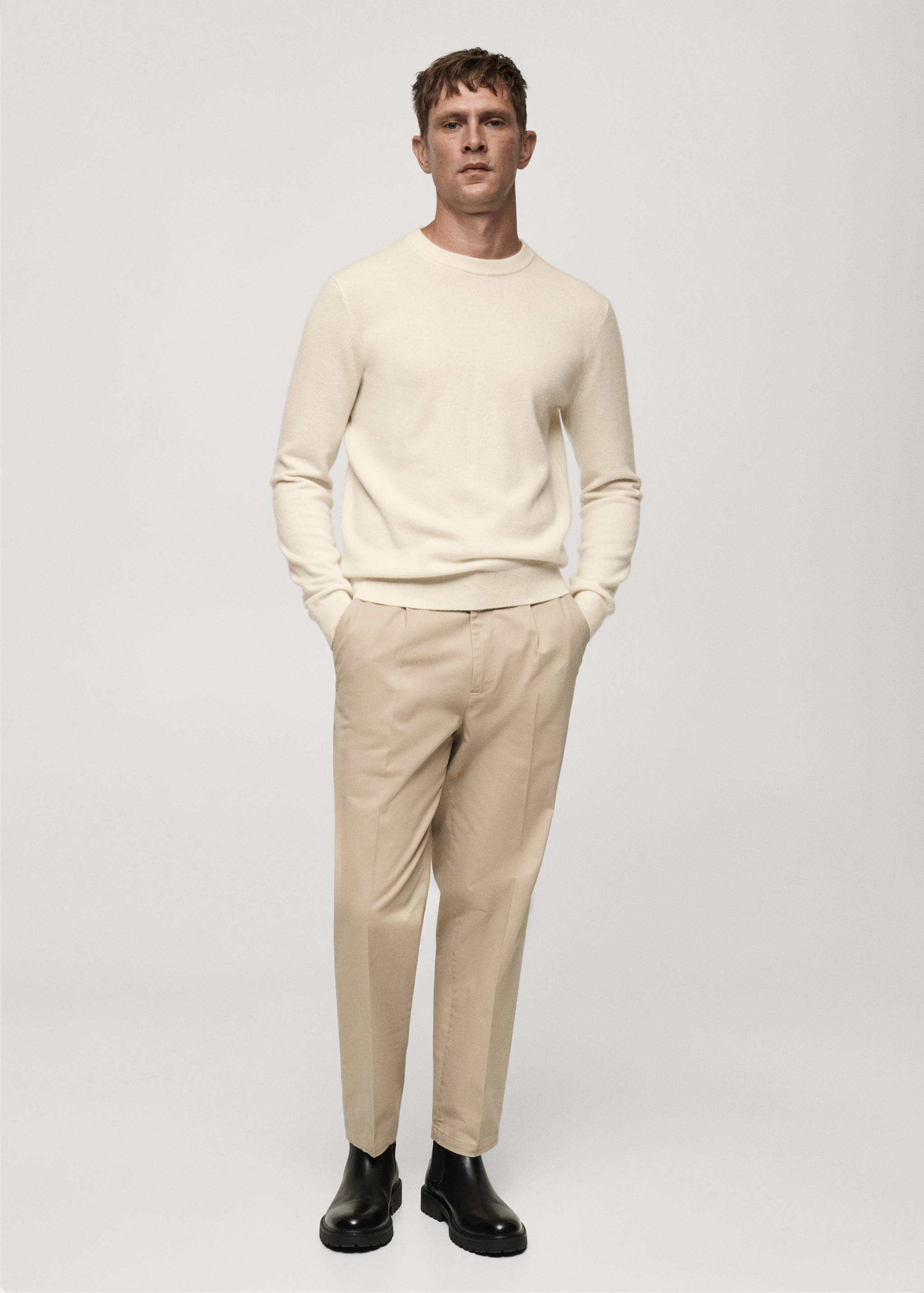100% cashmere regular-fit sweater - General plane