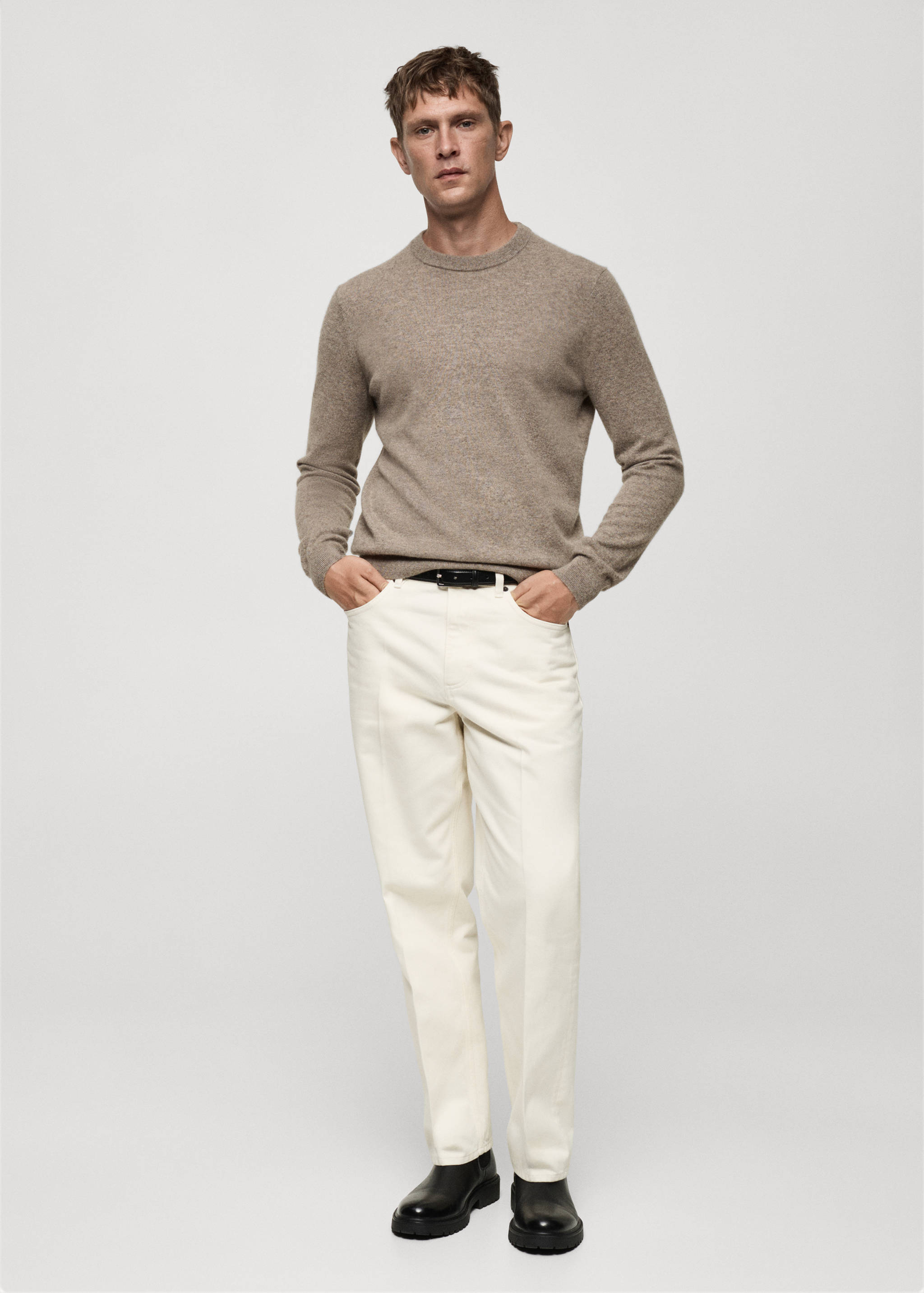 100% cashmere regular-fit sweater - General plane
