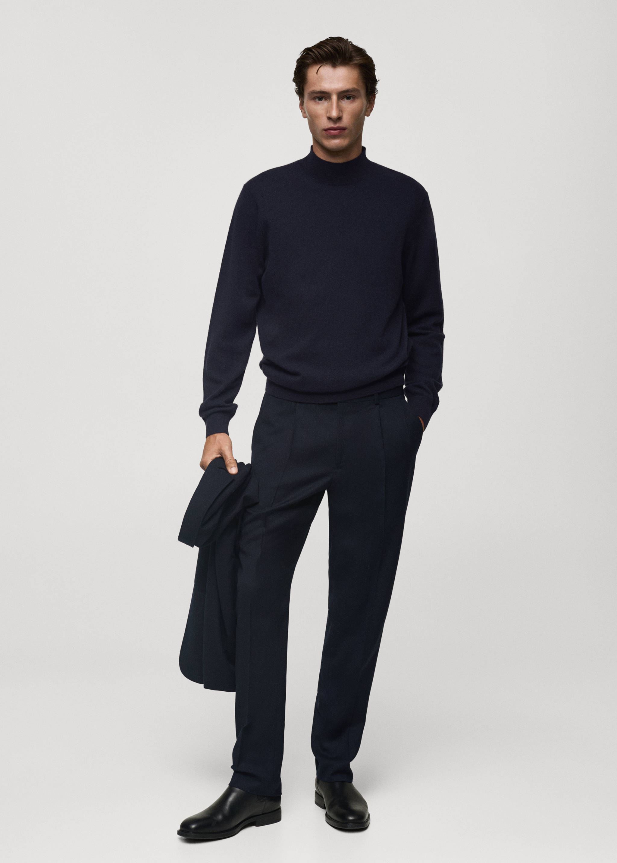 100% cashmere sweater with perkins neck - General plane