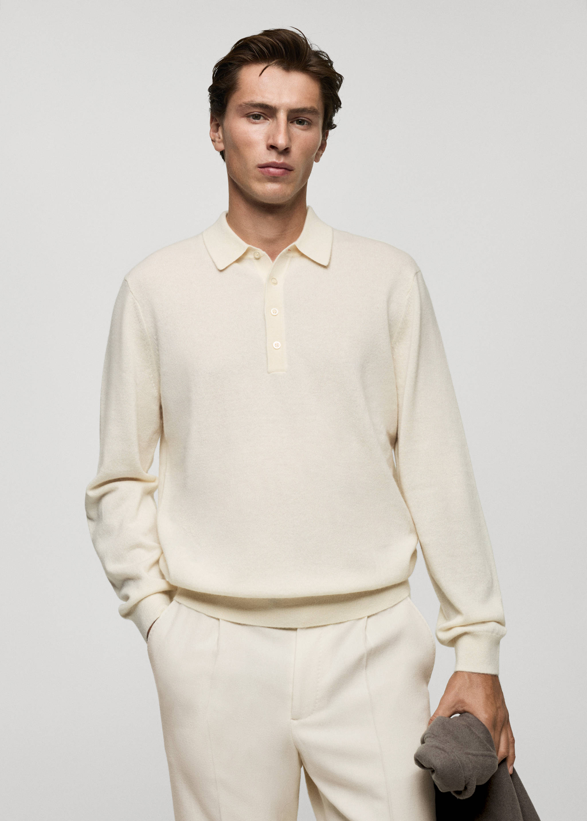 100% cashmere polo sweater - Medium plane