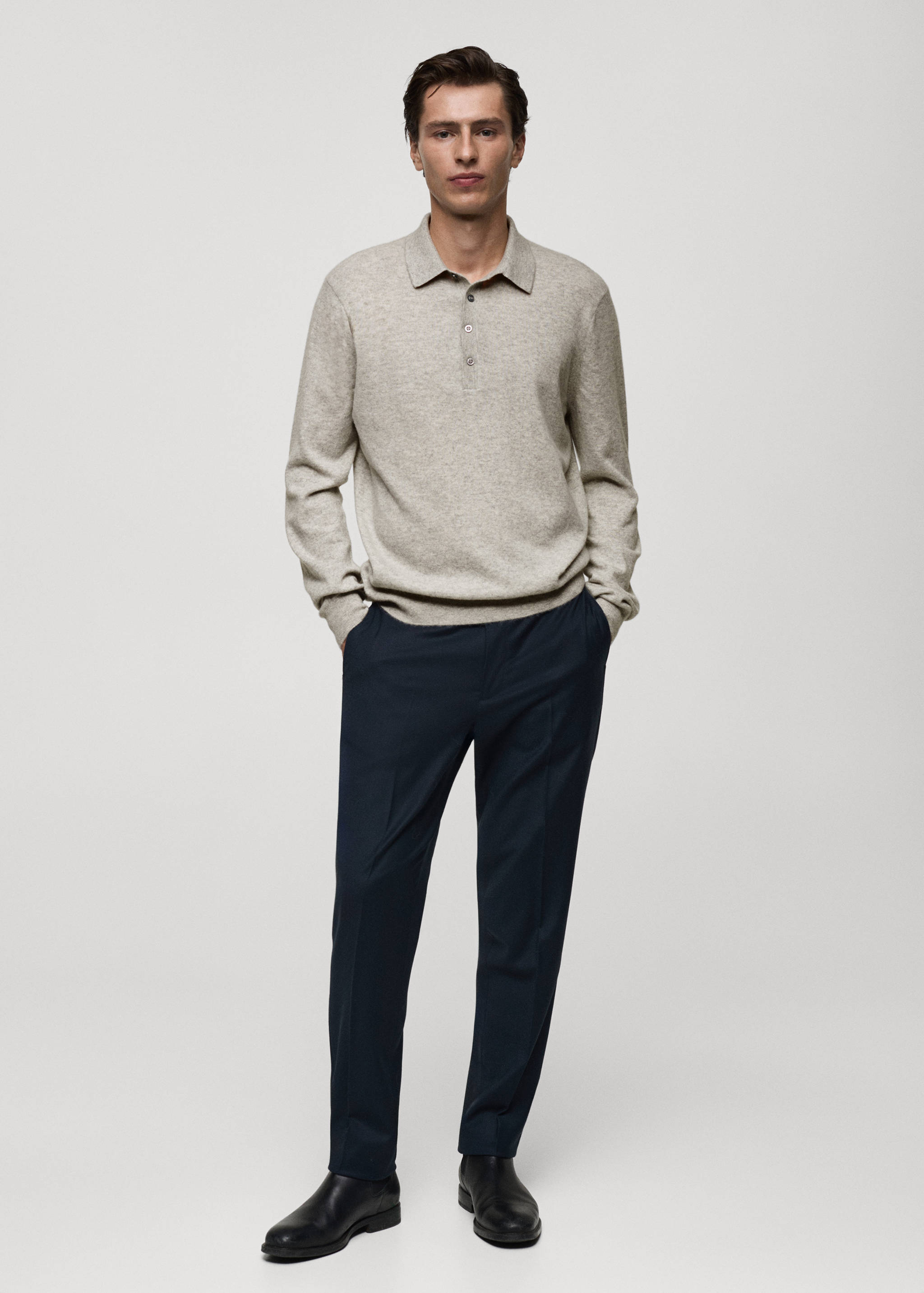 100% cashmere polo sweater - General plane