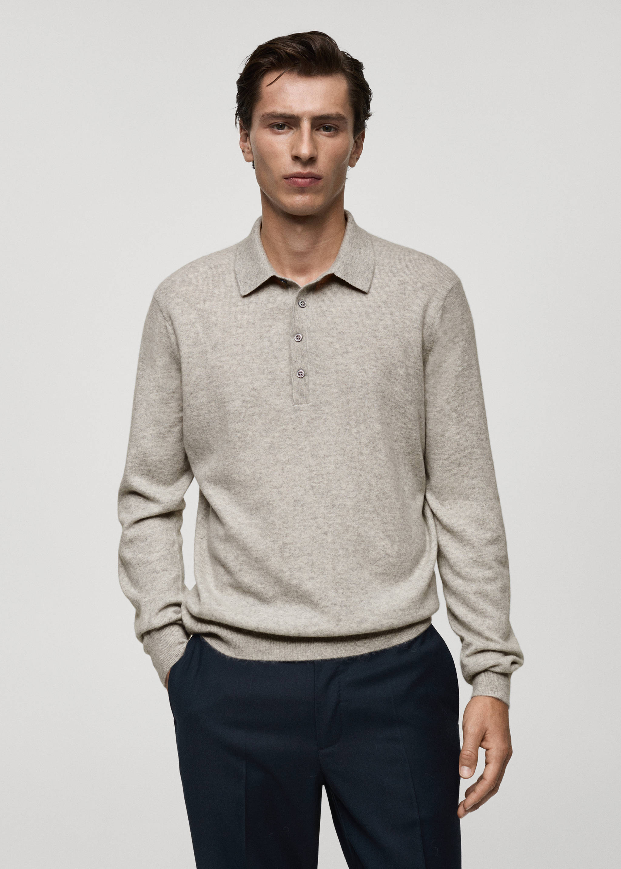 100% cashmere polo sweater - Medium plane