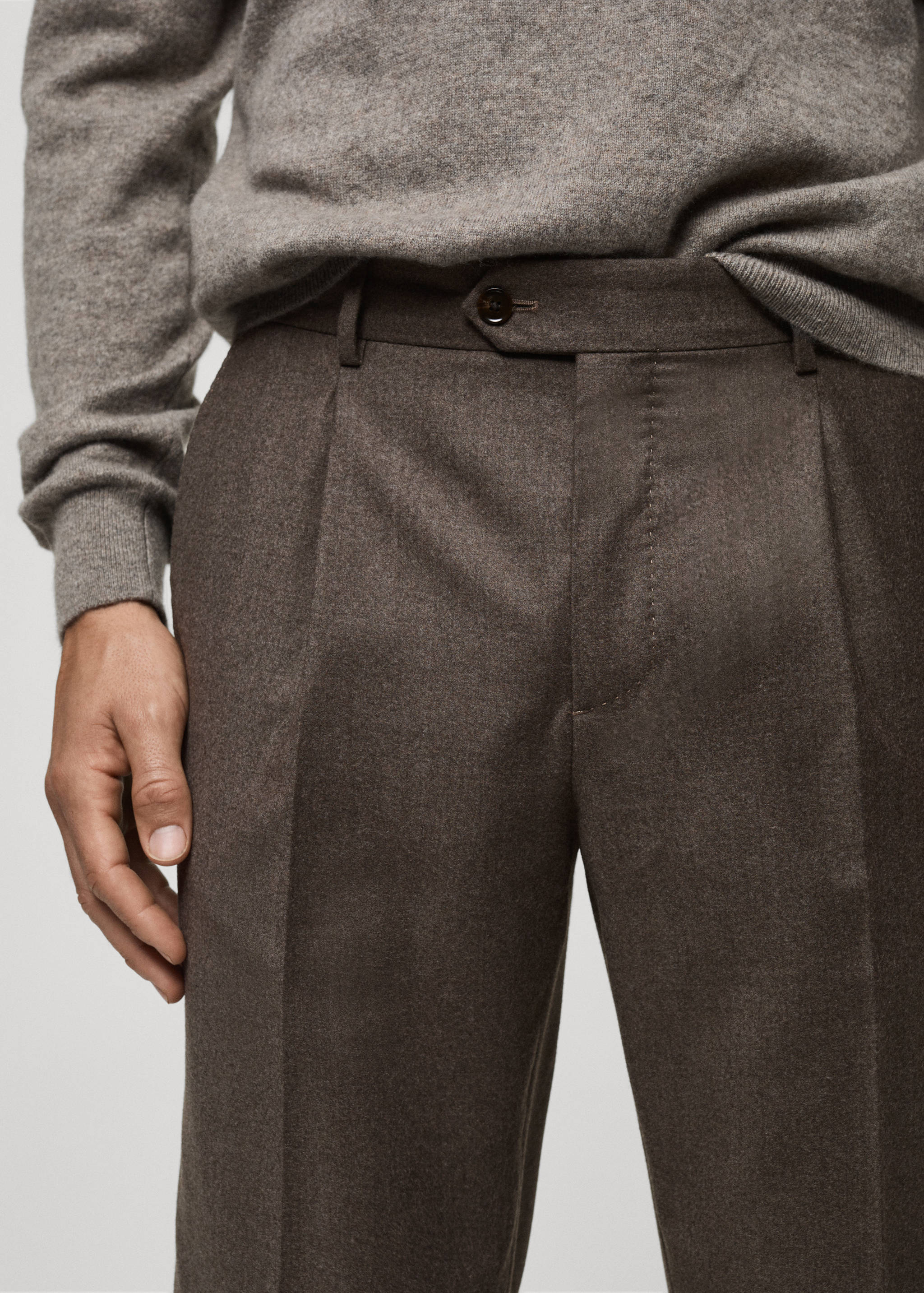 Pantalon costume flanelle 100 % laine italienne - Détail de l'article 1