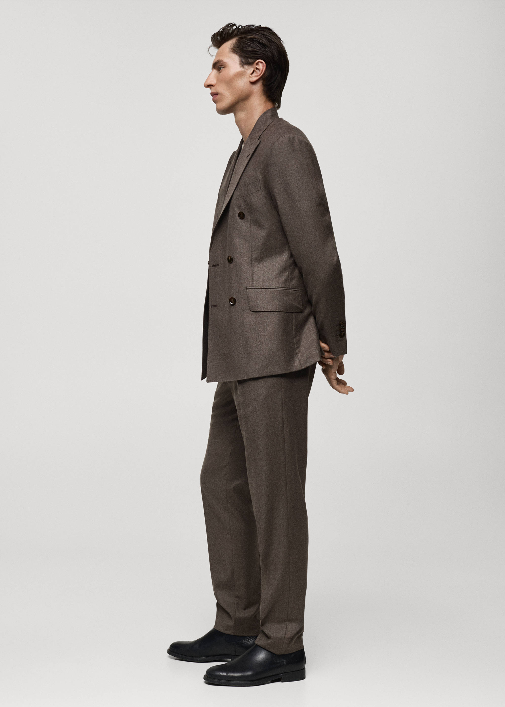 Pantalon costume flanelle 100 % laine italienne - Détail de l'article 2