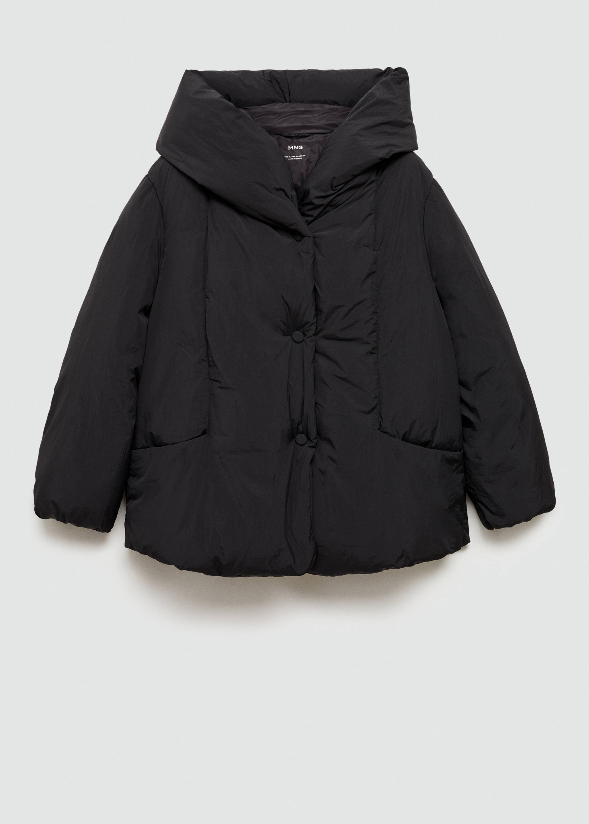 Short padded hooded anorak - Article without model