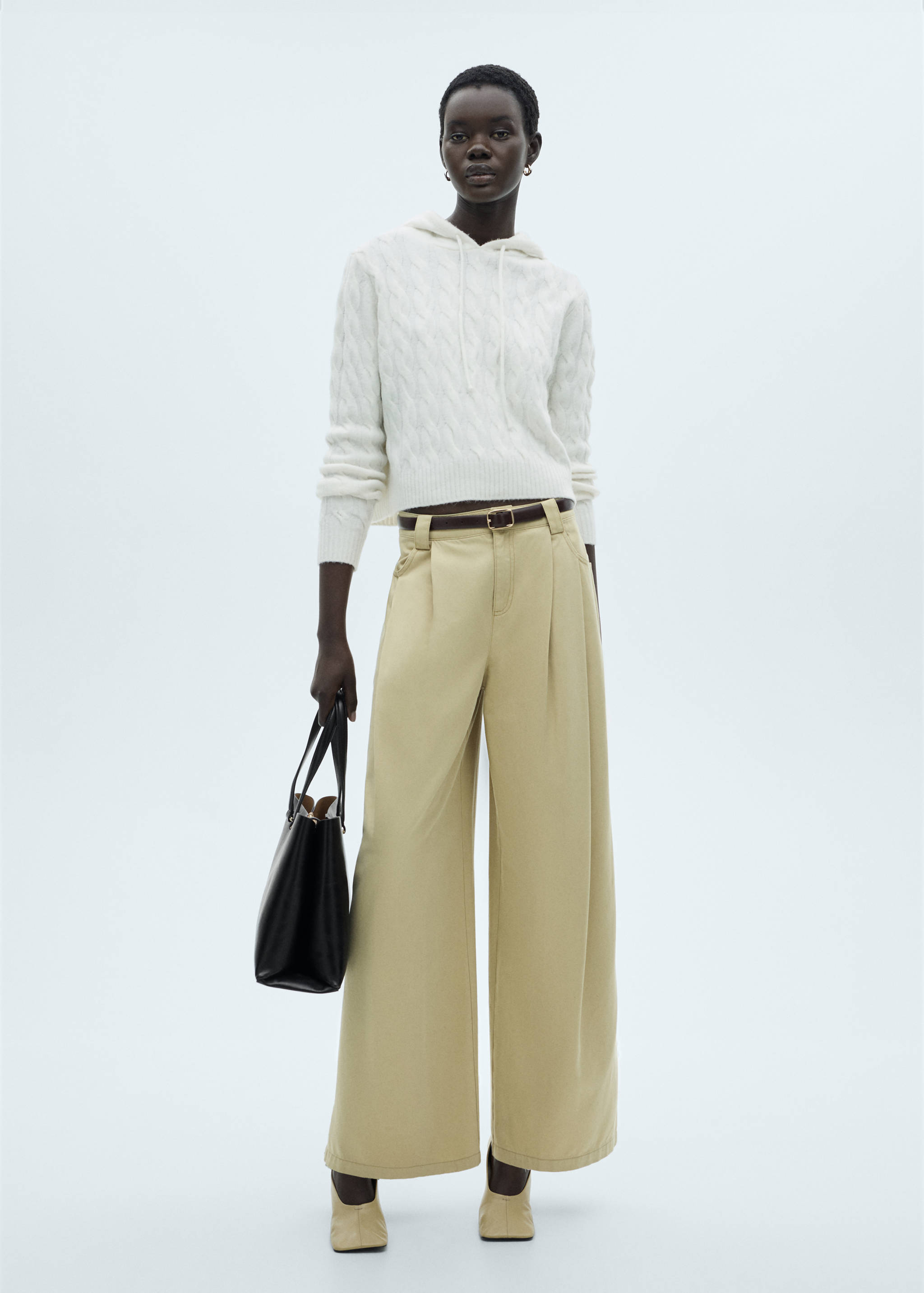 Cable-knit hoodie - General plane