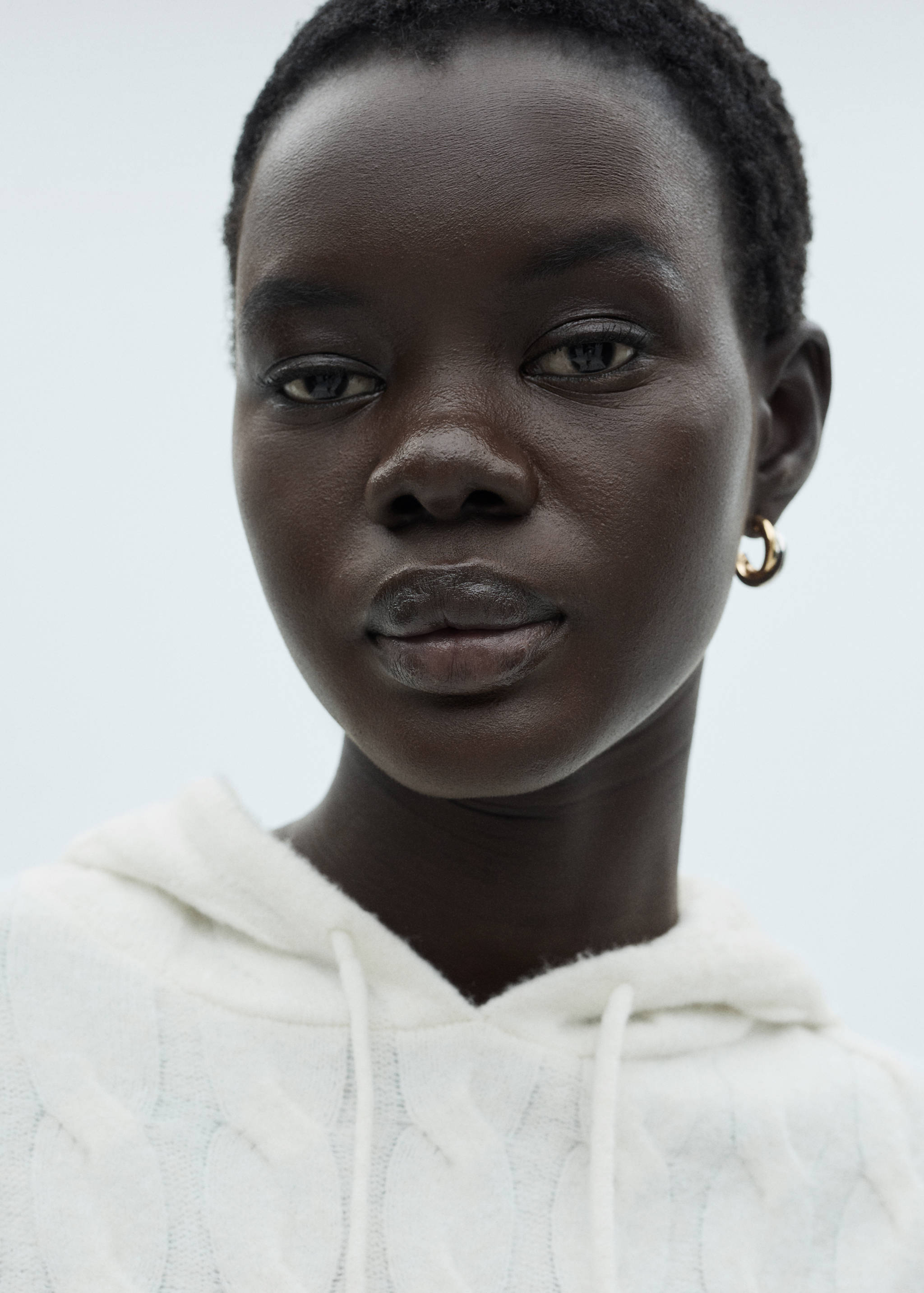 Cable-knit hoodie - Details of the article 1