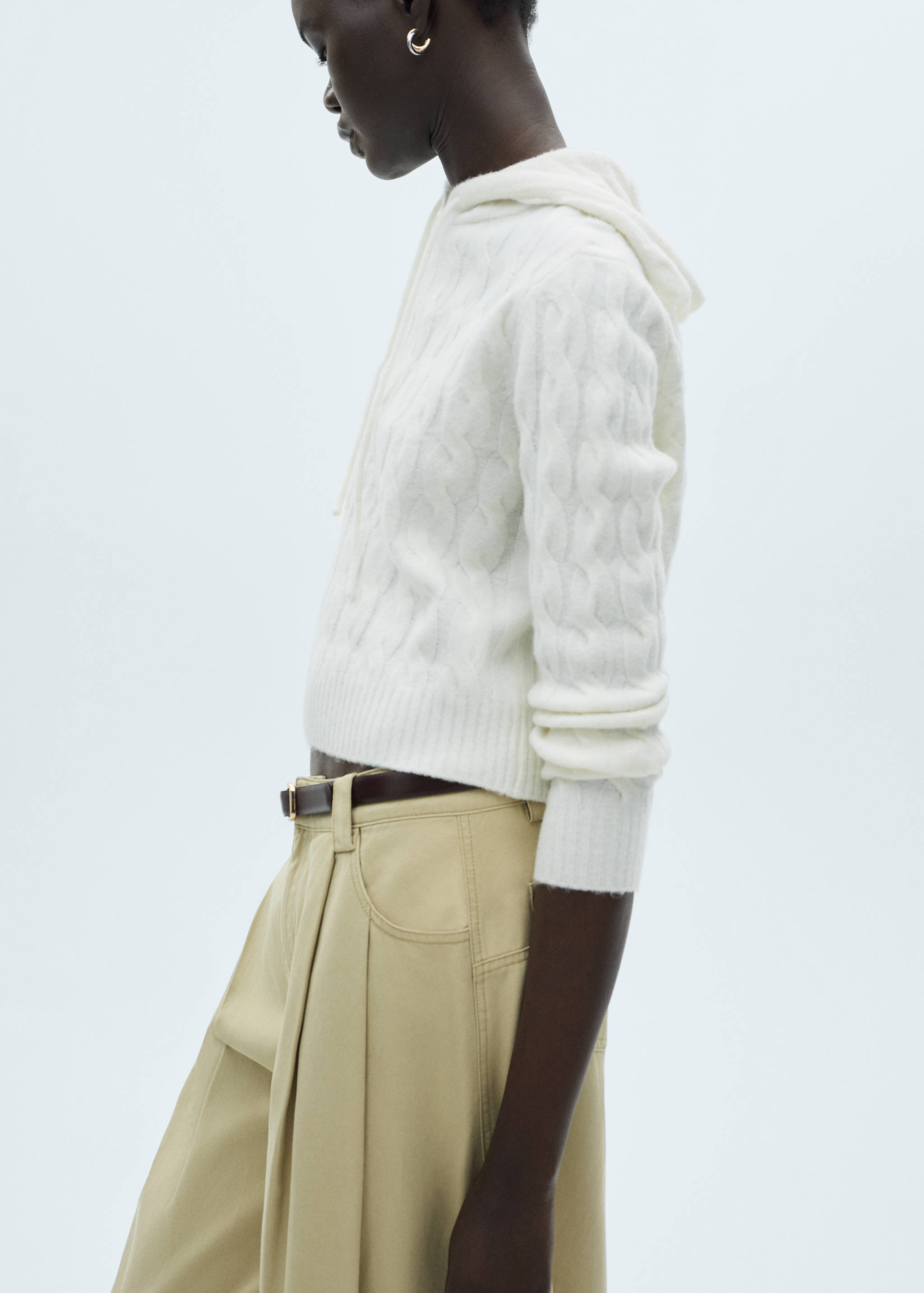 Cable-knit hoodie - Details of the article 6