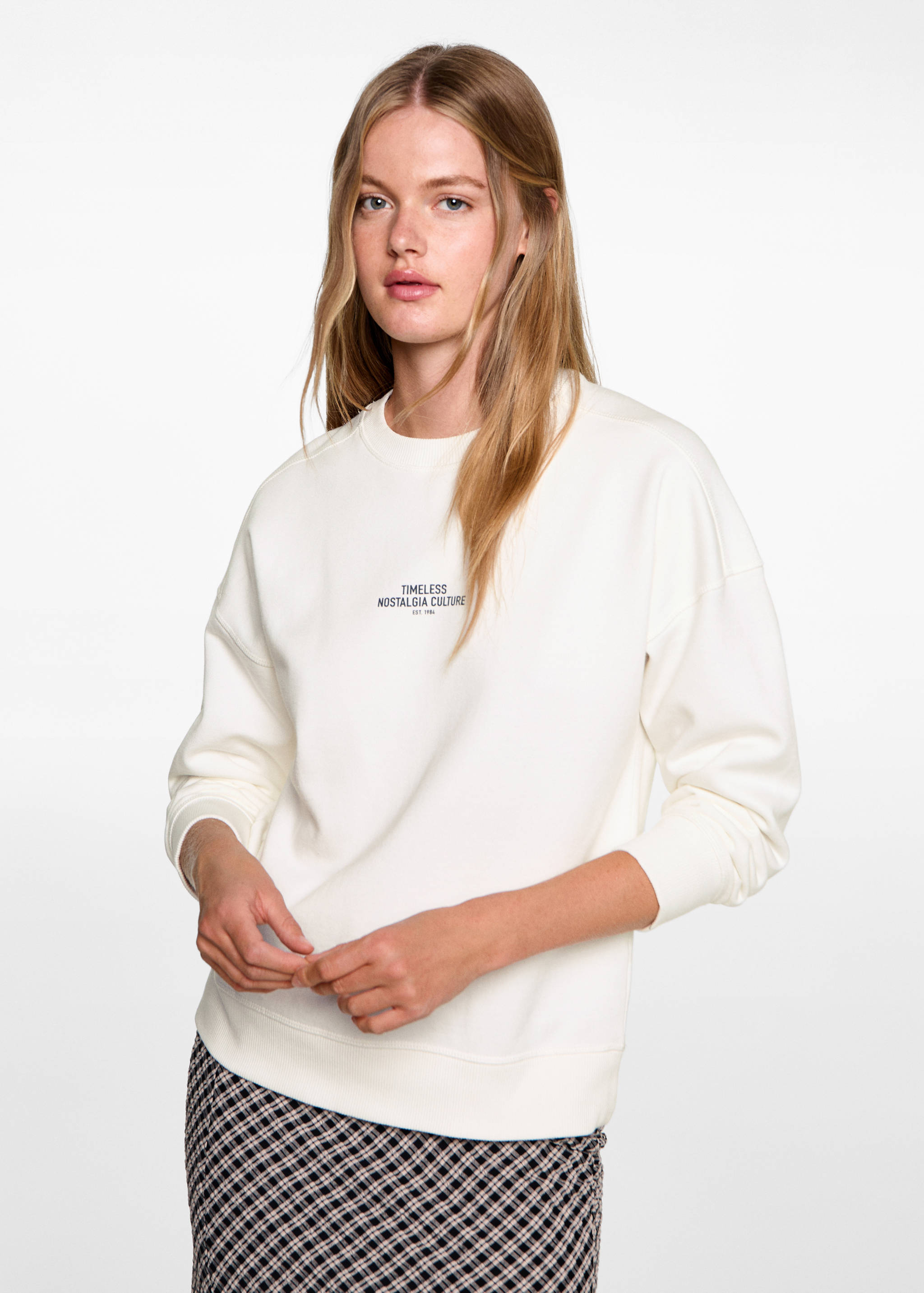 Printed cotton sweatshirt - Medium plane