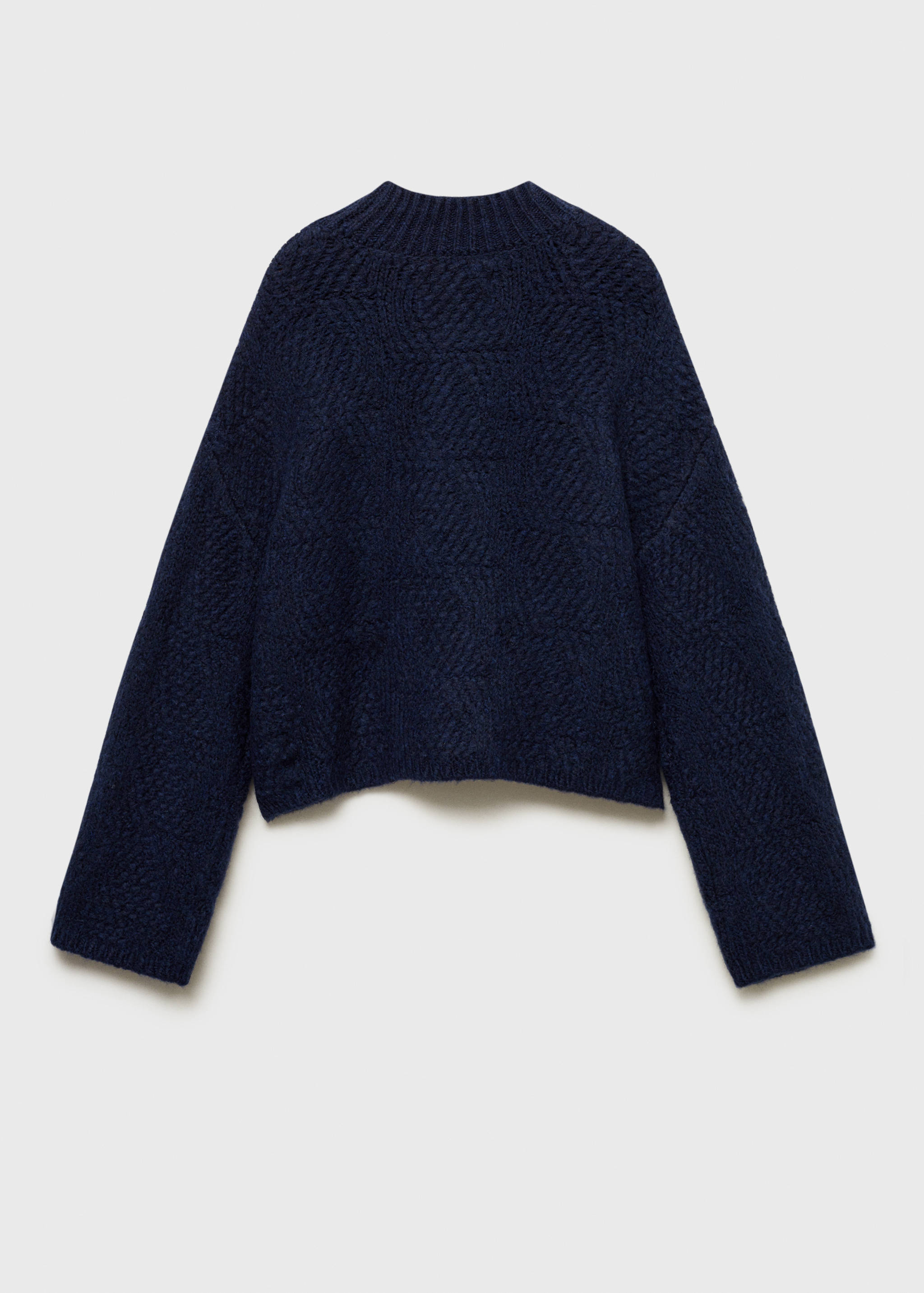 Knitted sweater with perkins neck - Reverse of the article