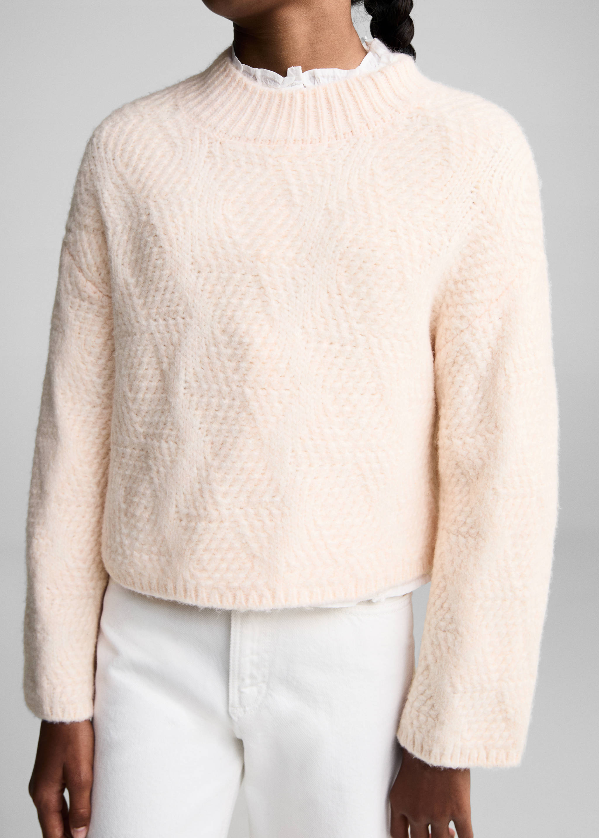 Knitted sweater with perkins neck - Details of the article 3