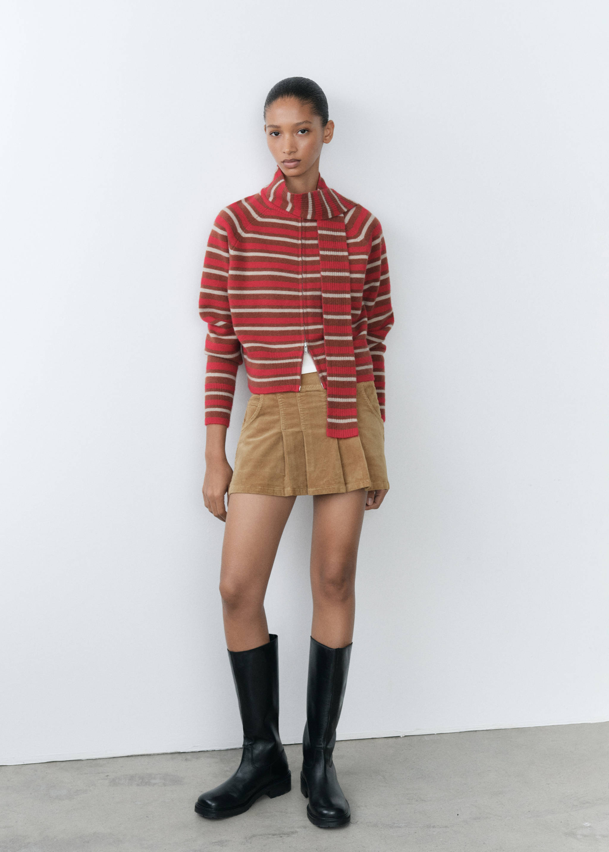 Striped cardigan scarf - General plane