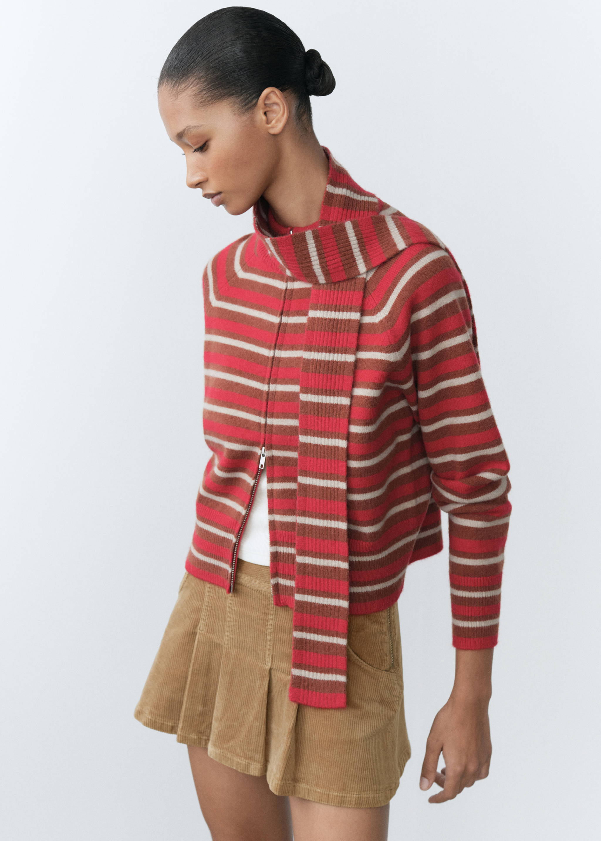 Striped cardigan scarf - Medium plane