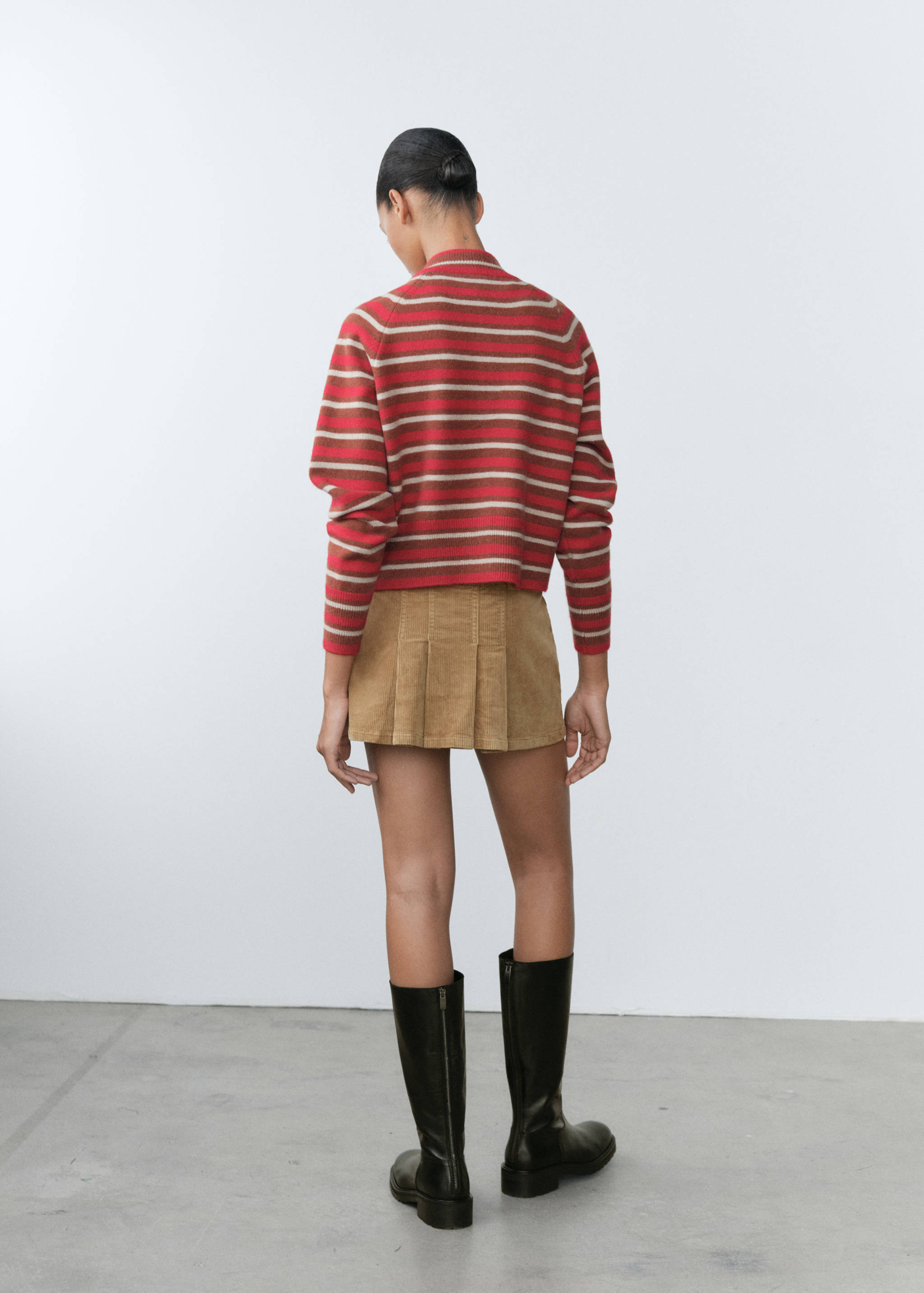 Striped cardigan scarf - Reverse of the article