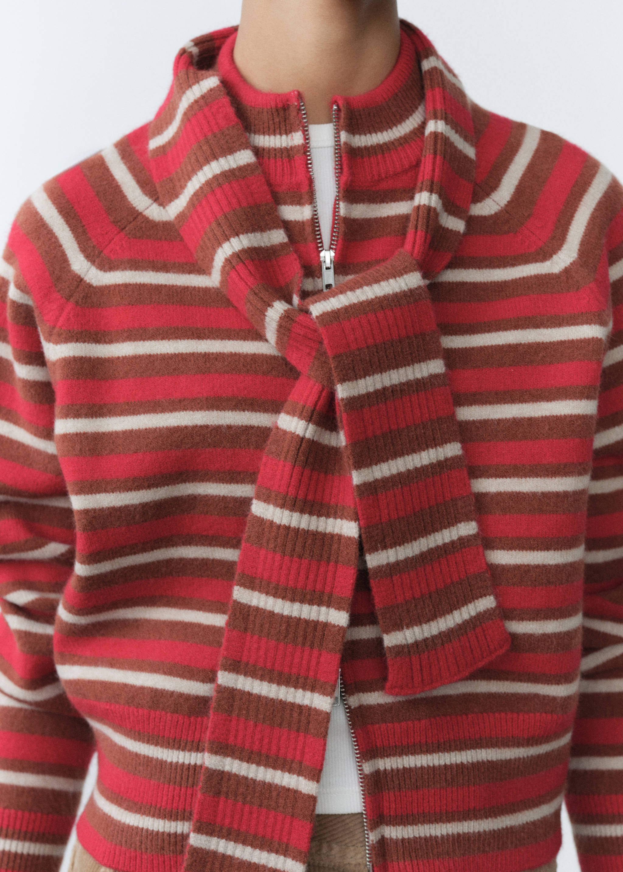 Striped cardigan scarf - Details of the article 6