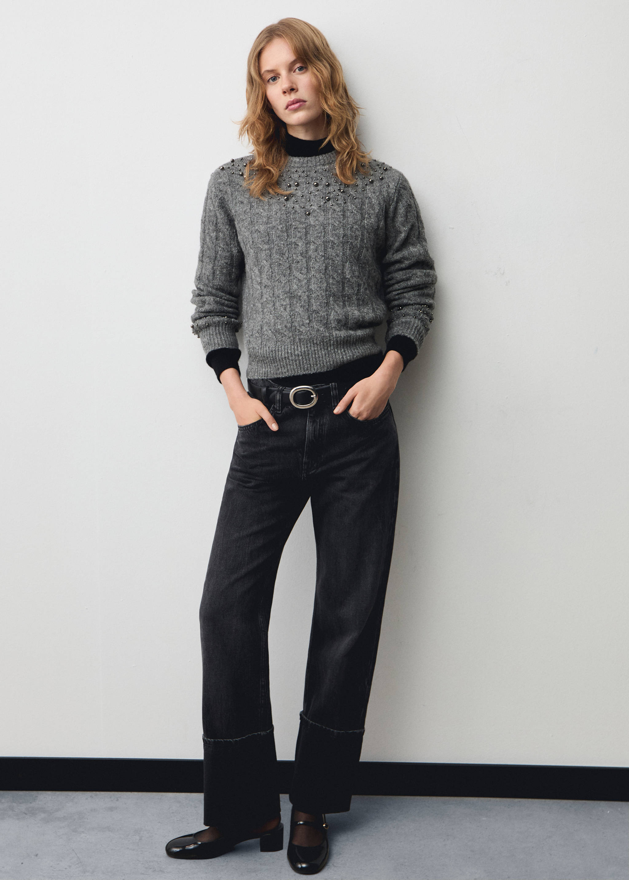 Jersey trenzado detalle abalorios - Plano general