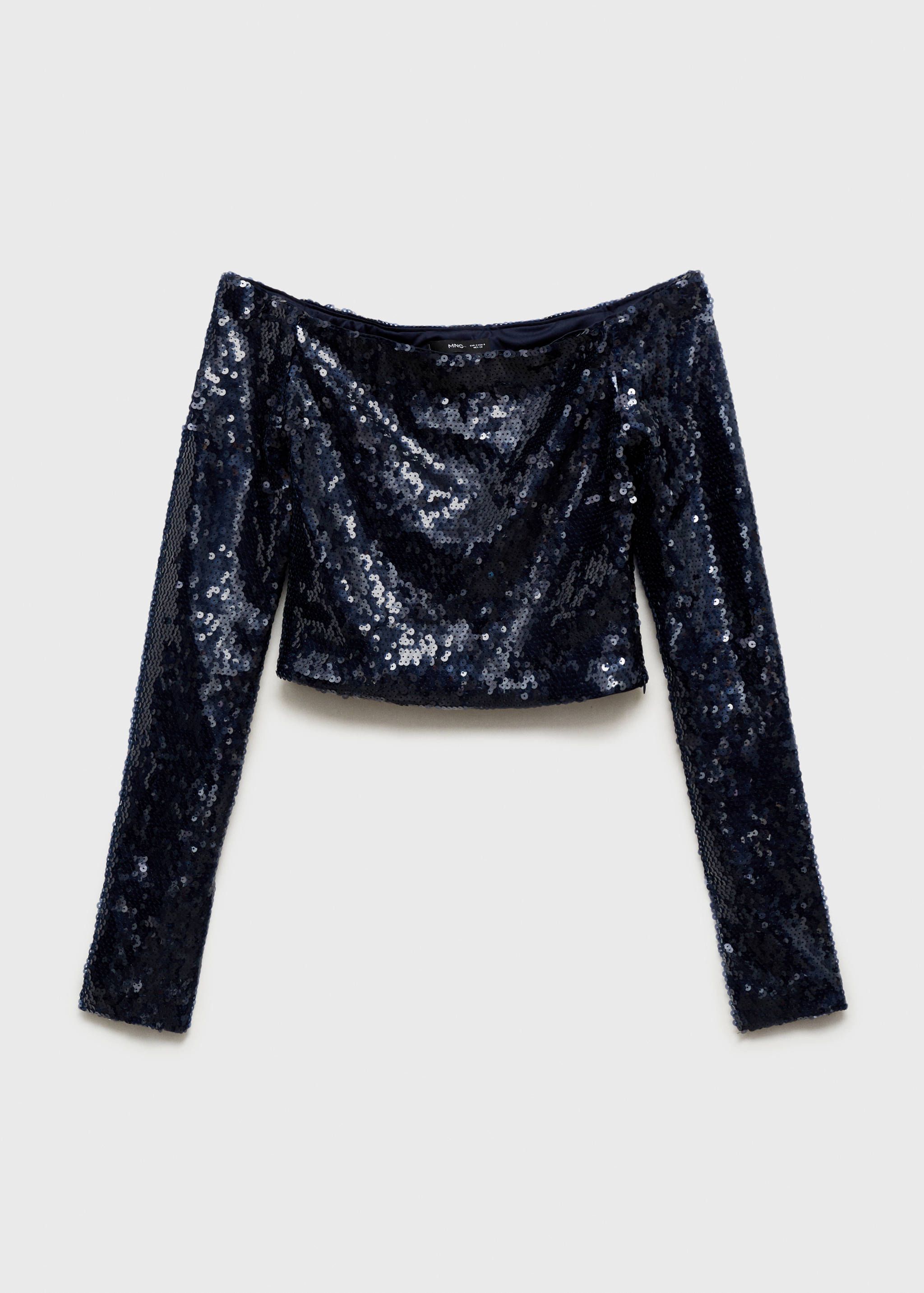 Блузка с пайетками и открытыми плечами - Изделие без модели